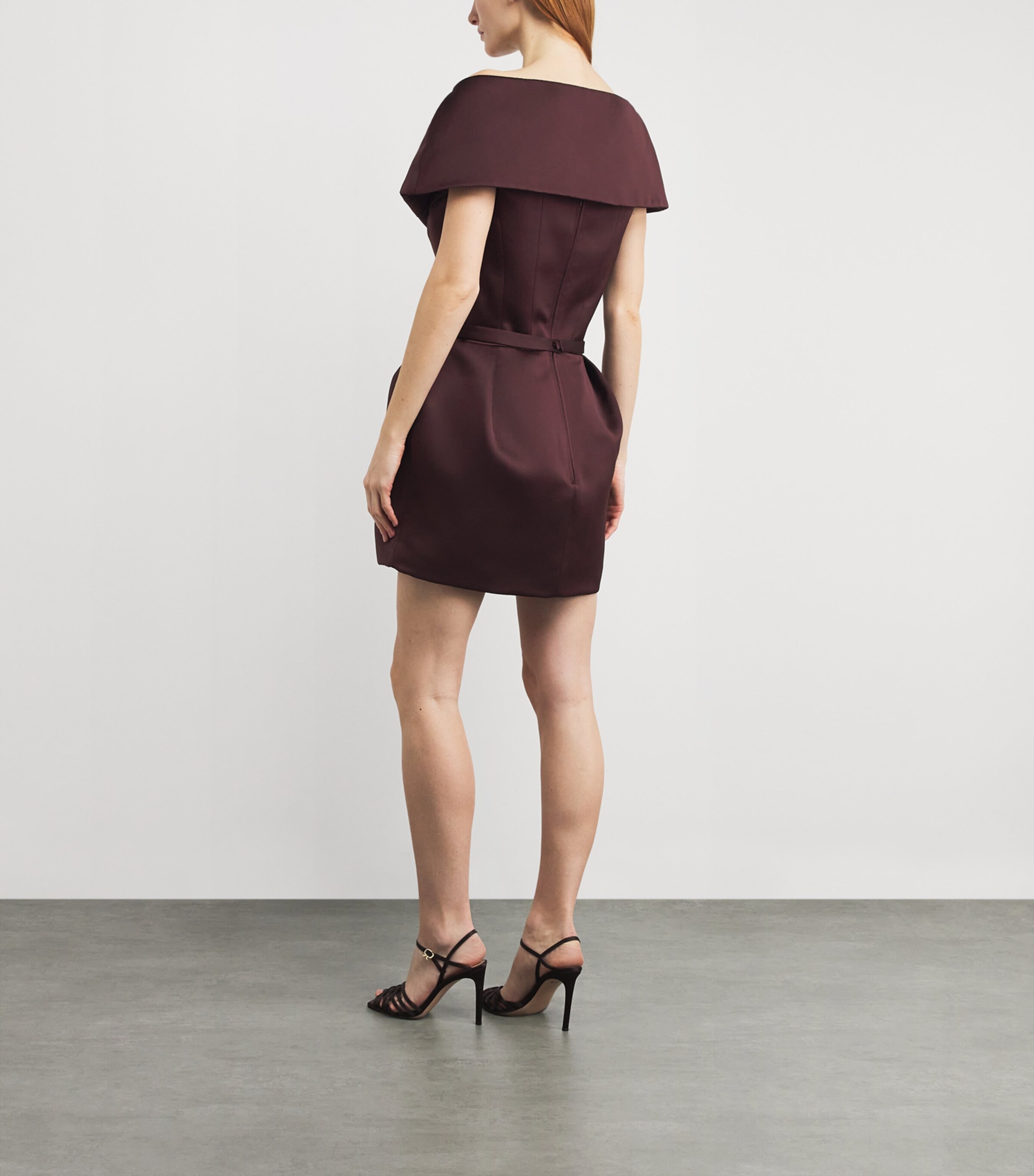 Safiyaa Womens Duchesse Satin Senka Mini Dress Wine Image 3