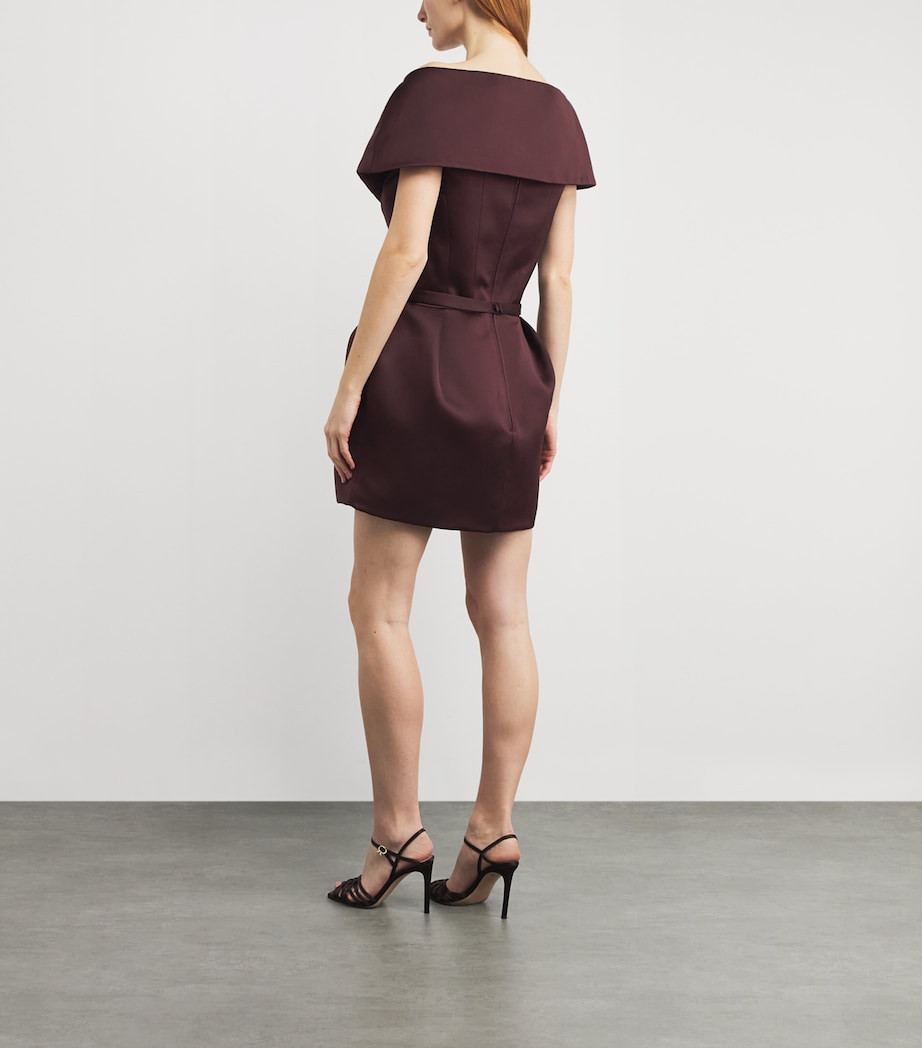 Safiyaa Womens Duchesse Satin Senka Mini Dress Wine Image 3