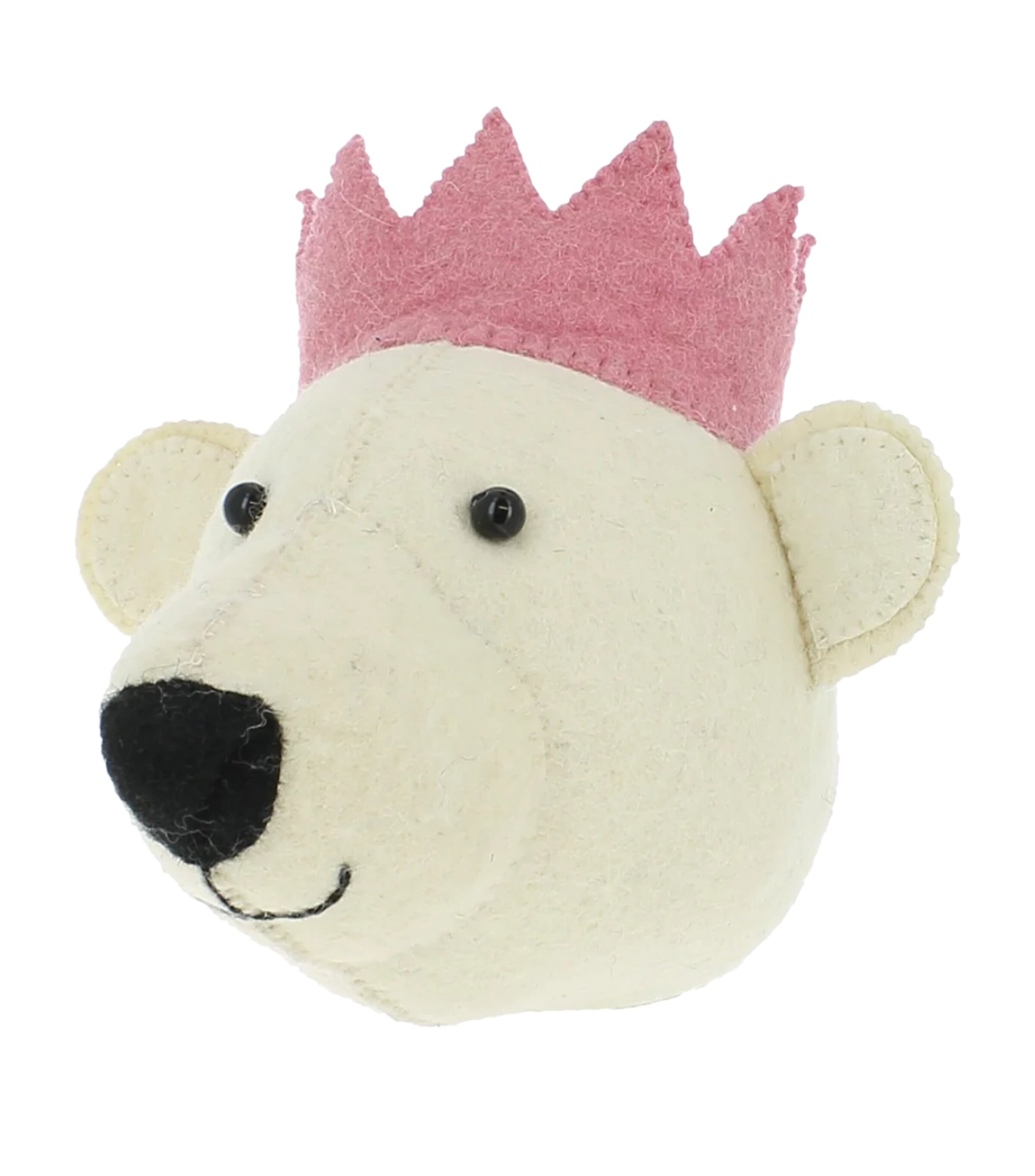 Mini Organic Wool Polar Bear Head Decoration (20cm) WHITE Image 4