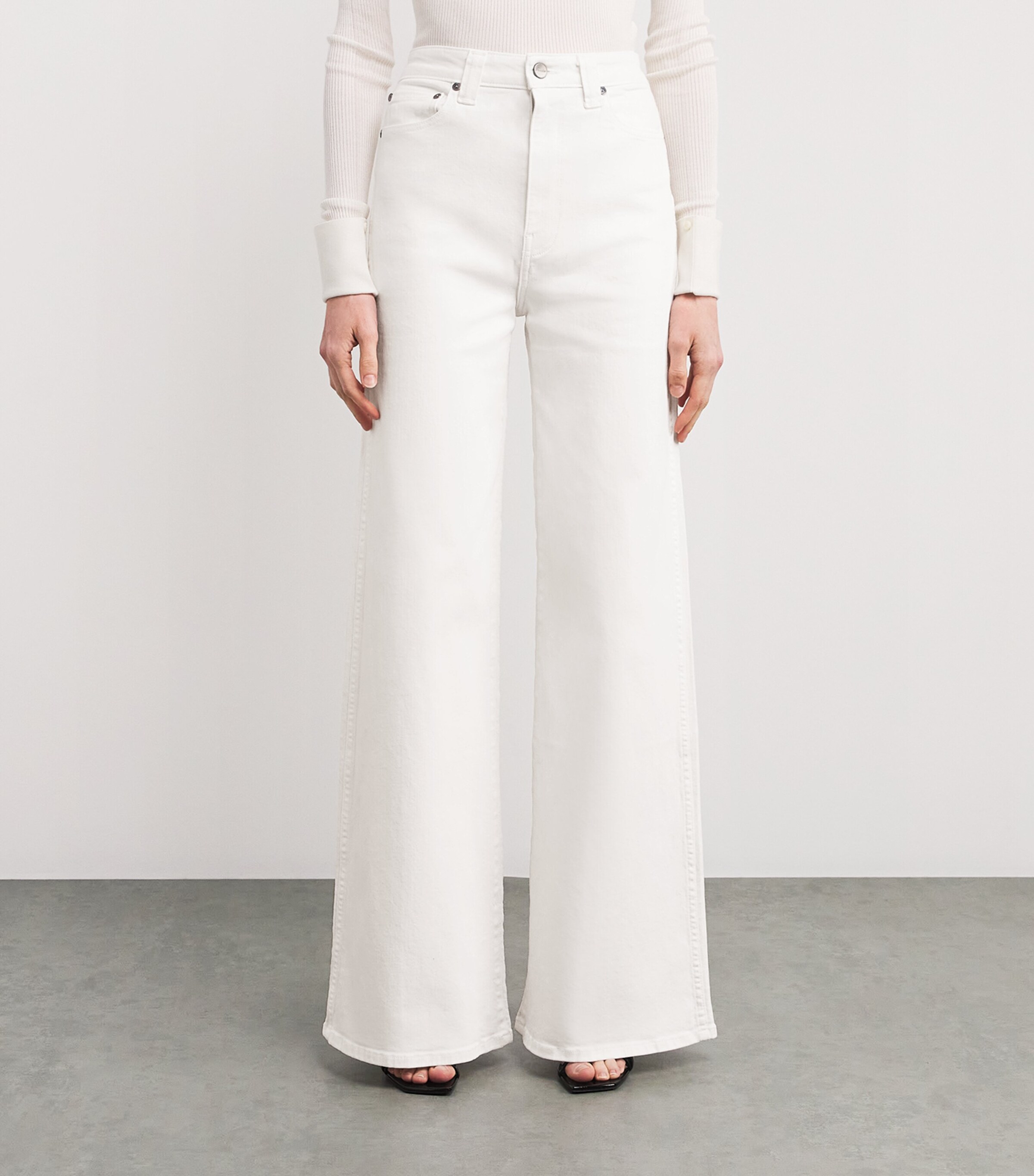 Khaite White Dane High-Rise Wide-Leg Jeans | Harrods US