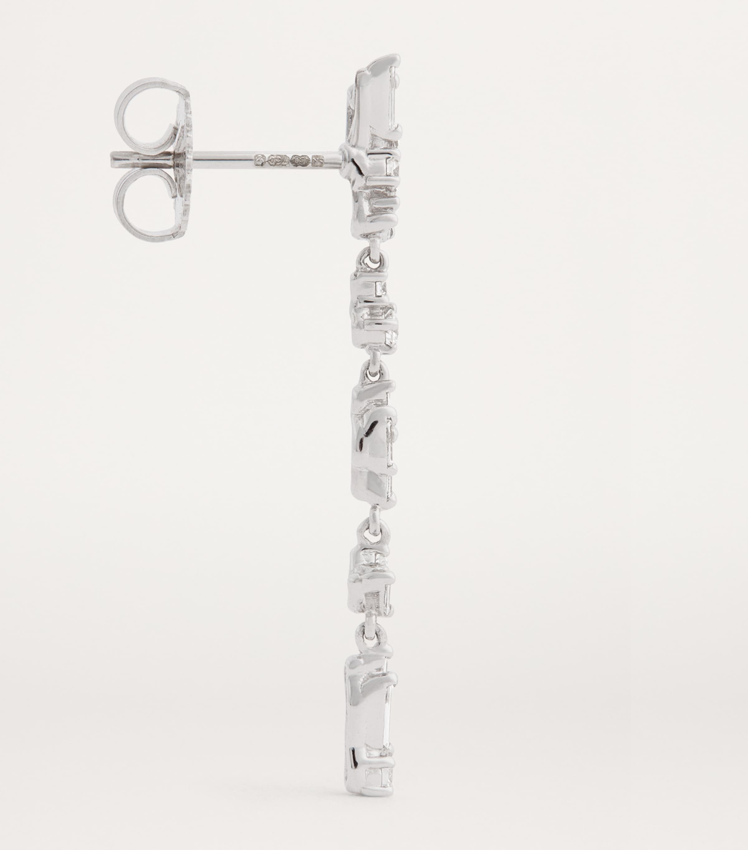 White Gold and Diamond Classic Sparkler Drop Earrings 18K WG/WD Image 4