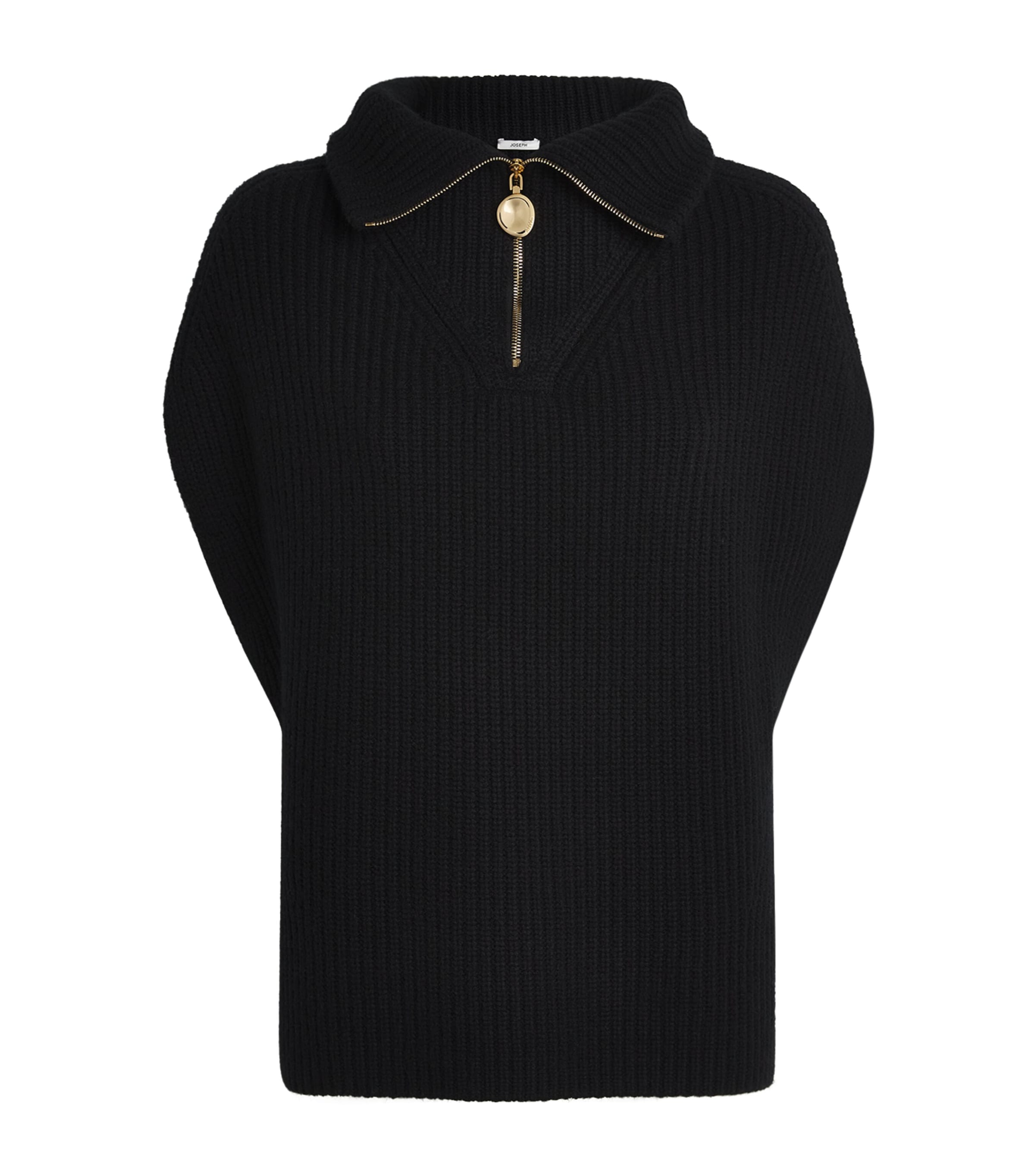 Cashmere-Blend Ribbed Raffet Sweater BLACK Image 1