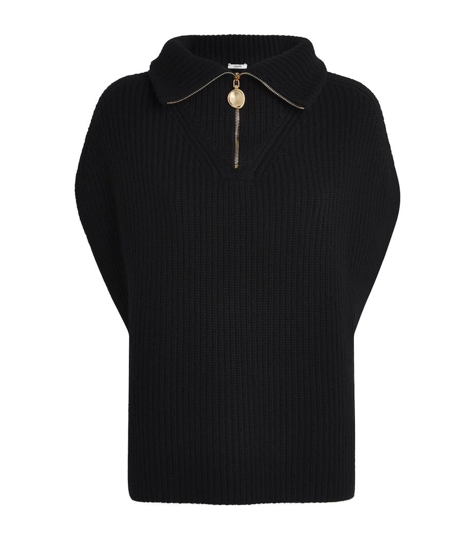 Cashmere-Blend Ribbed Raffet Sweater BLACK Image 1