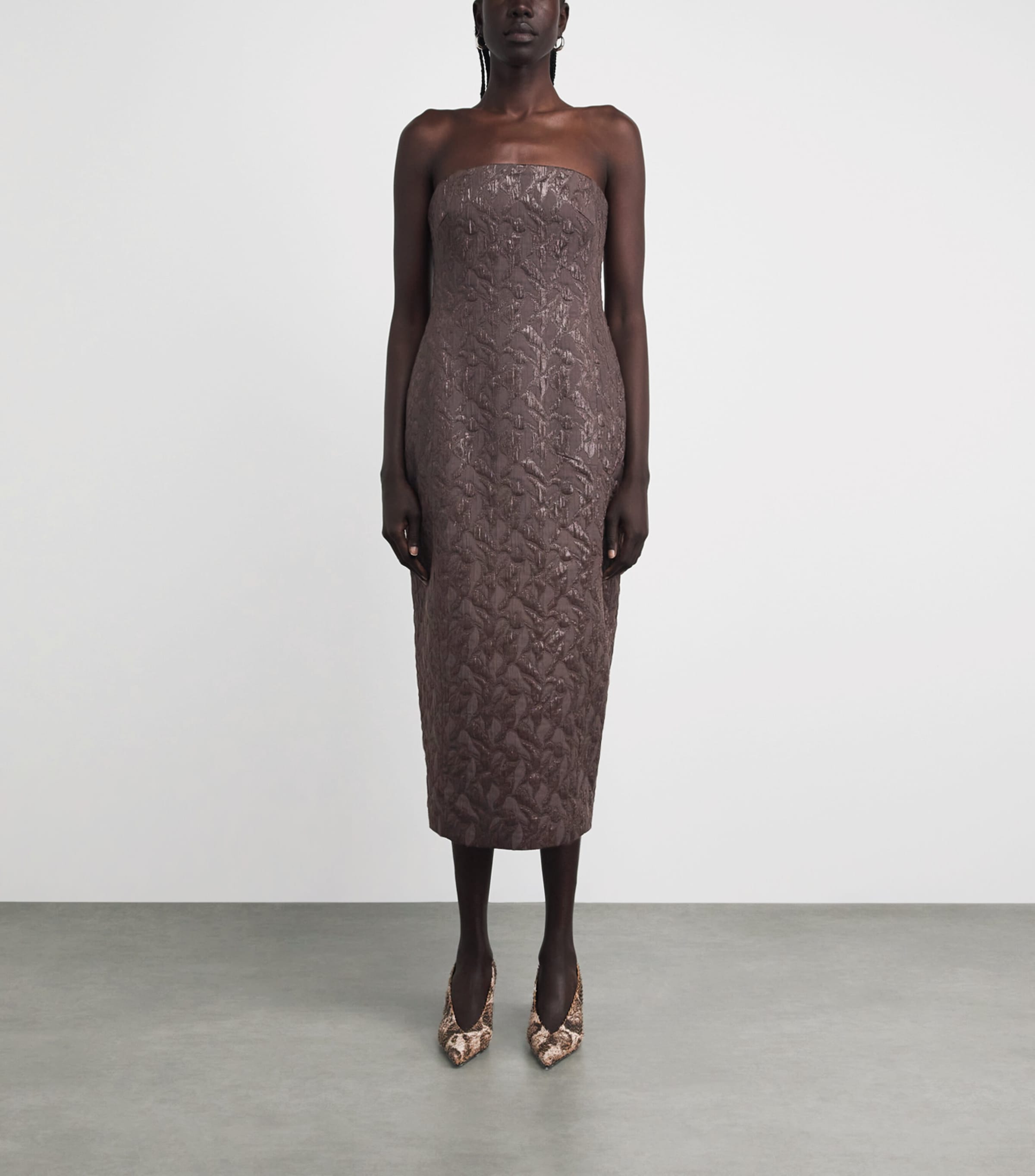 Camilla And Marc Strapless Rennick Midi Dress - Brown