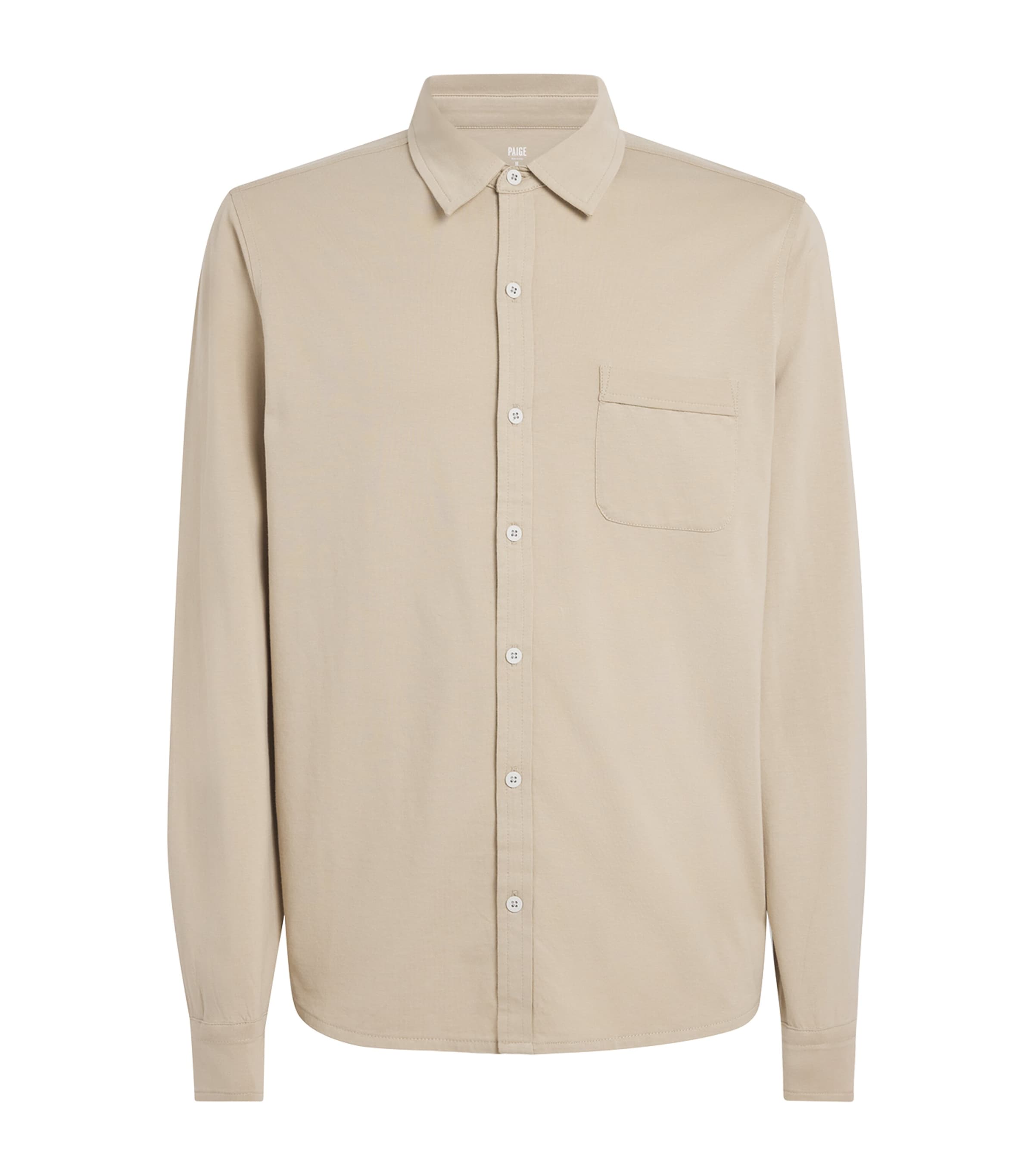 PAIGE Mens Pima Cotton Cosgrove Shirt Natural Image 1