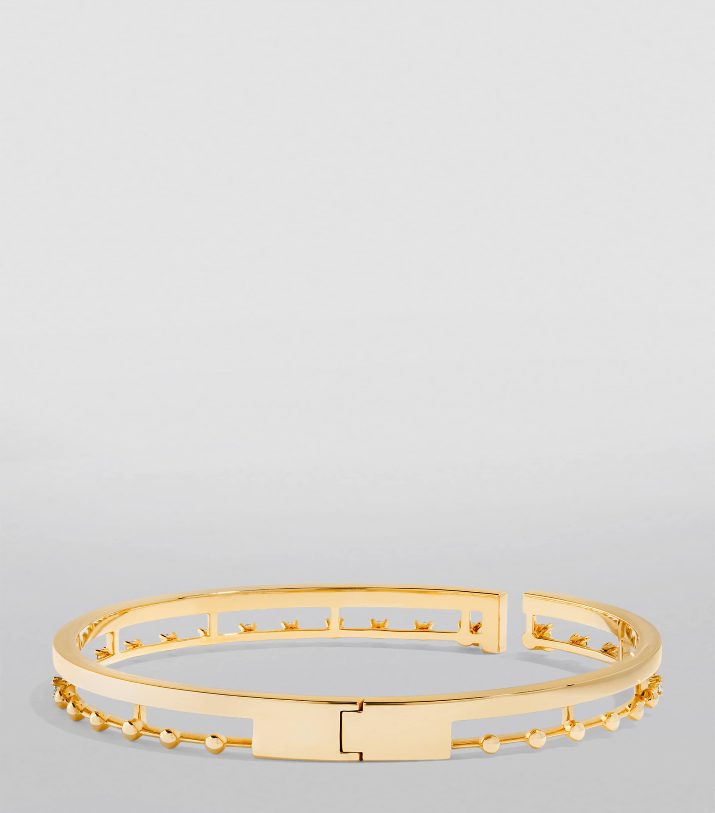 Small Yellow Gold and Diamond Avenues Bangle YELLOW GOLD Image 2