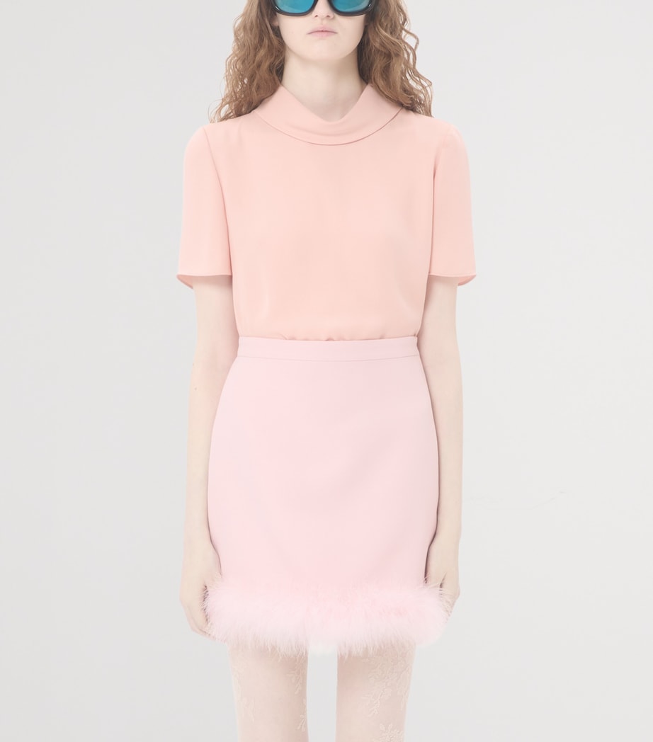 Valentino Womens Silk Layered Collar T-Shirt Image 2