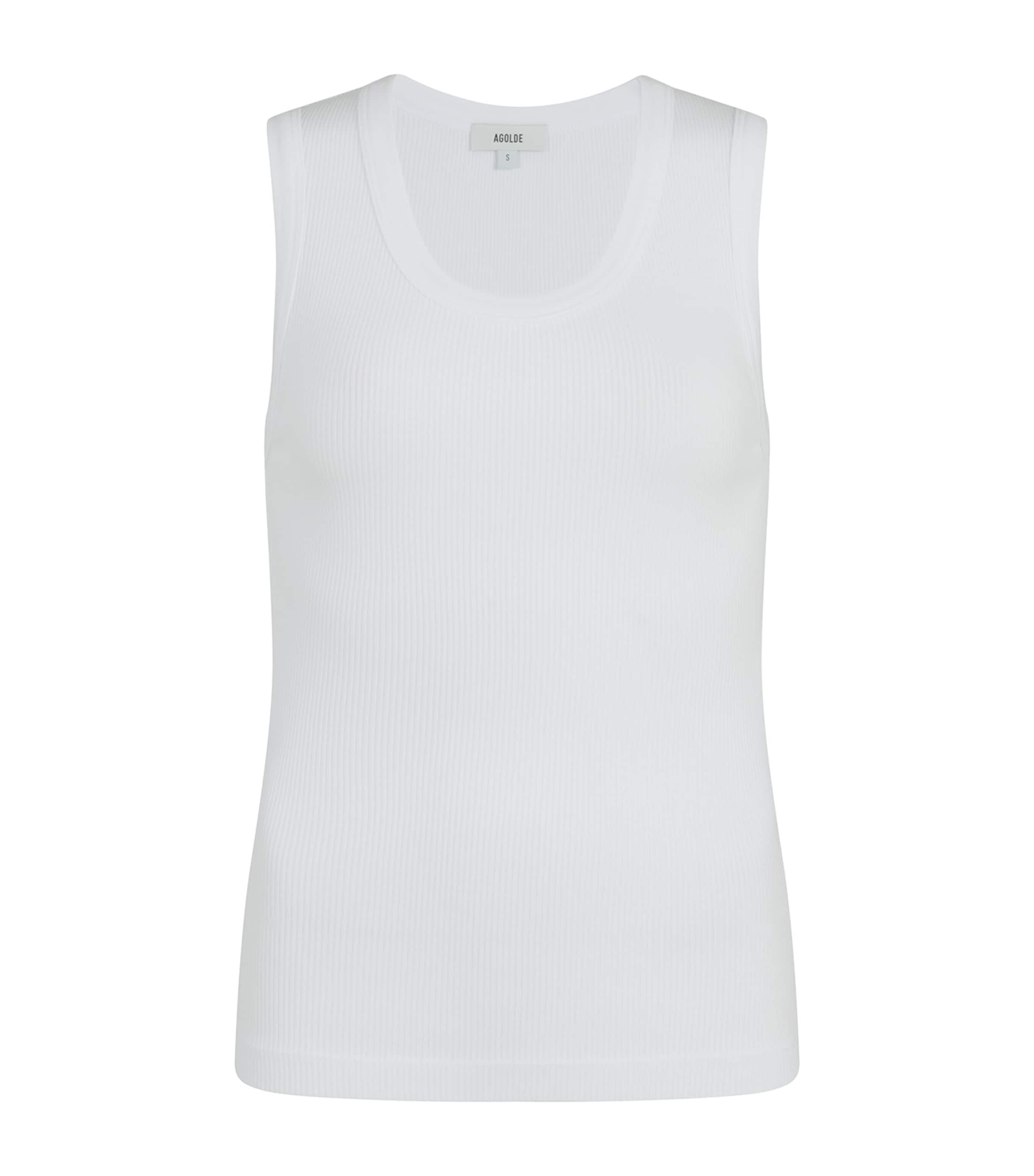 Agolde Ribbed Poppy Tank Top In White