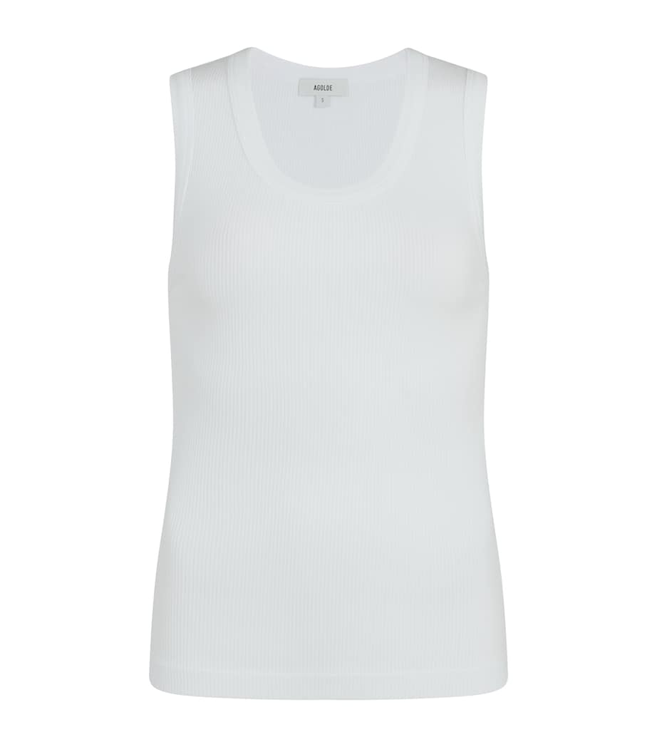 Ribbed Poppy Tank Top WHITE Image 1
