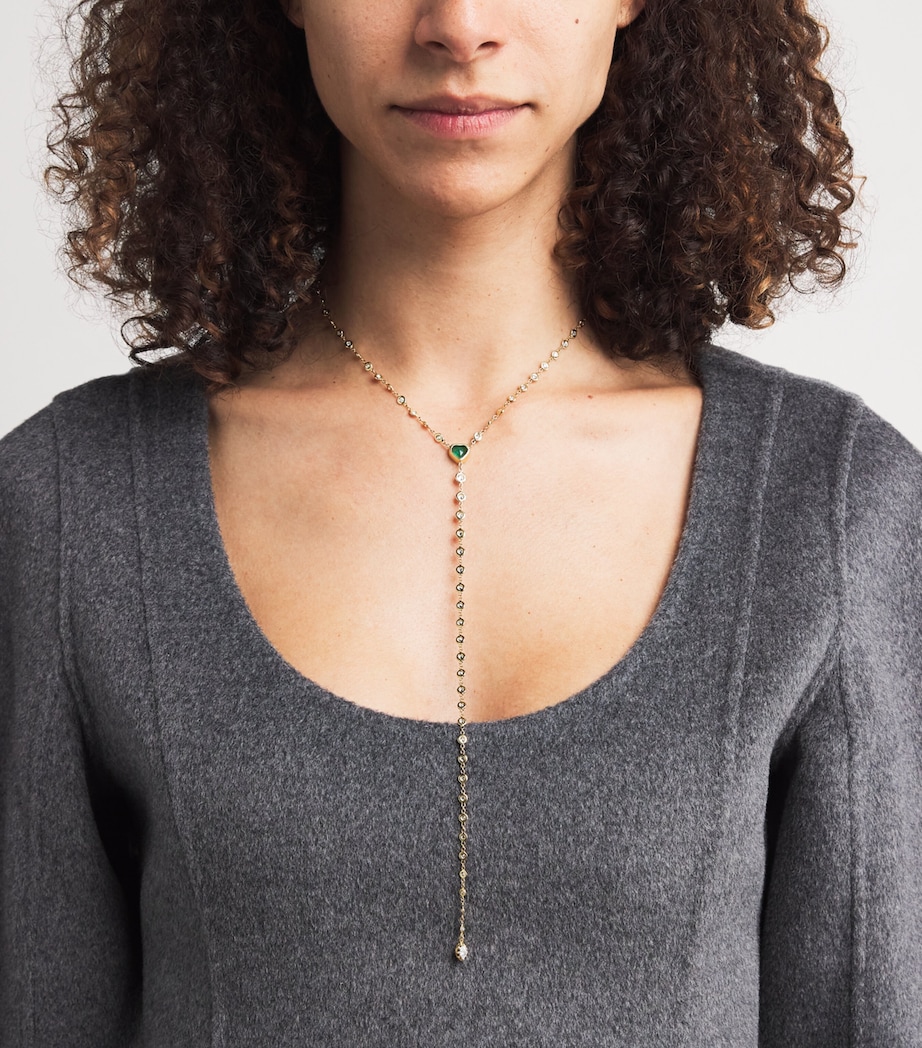 Yellow Gold, Diamond and Emerald Sophia Necklace YELLOW GOLD Image 2
