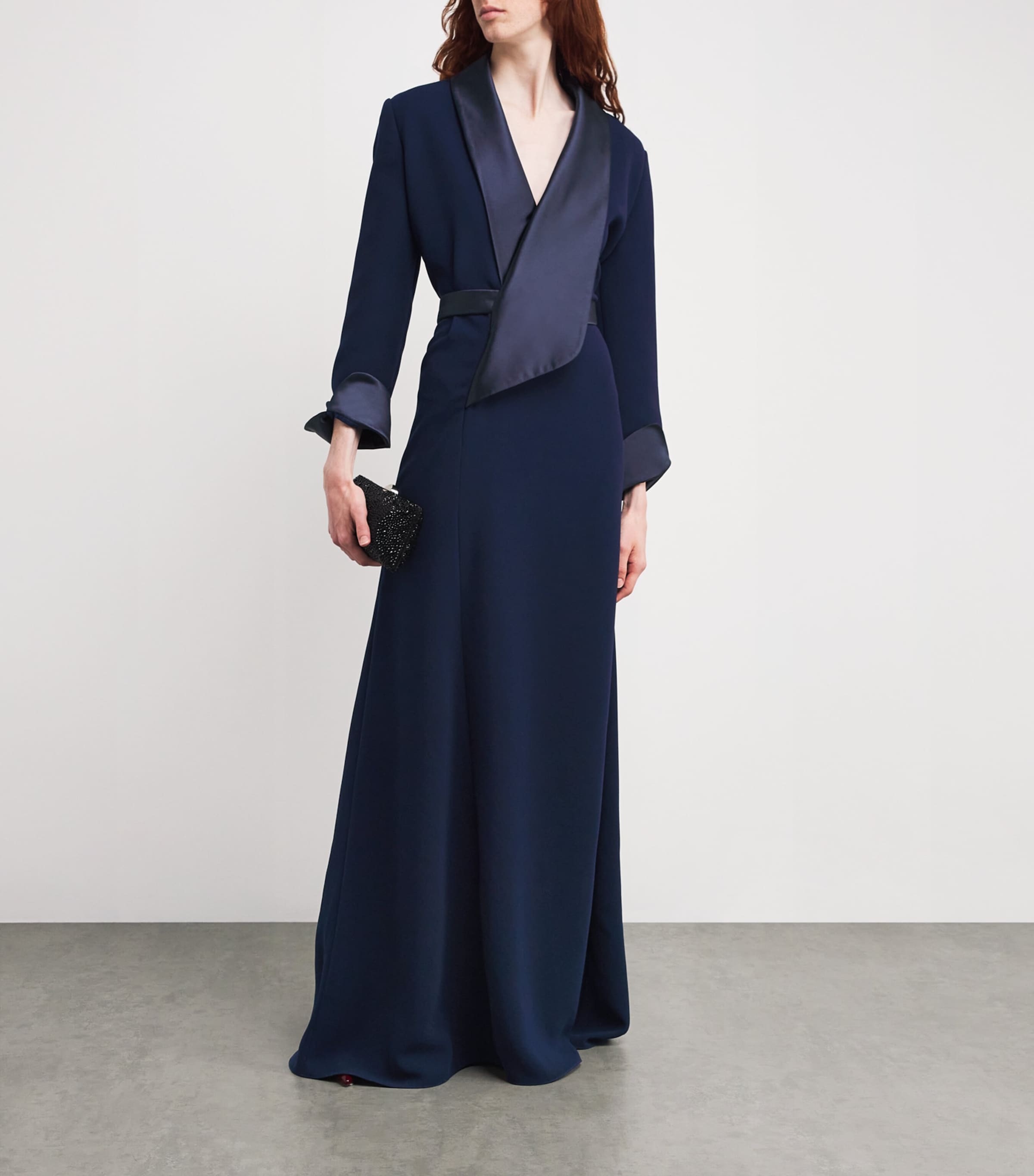 Crepe Belted Gown 39/NIGHT BLUE Image 2