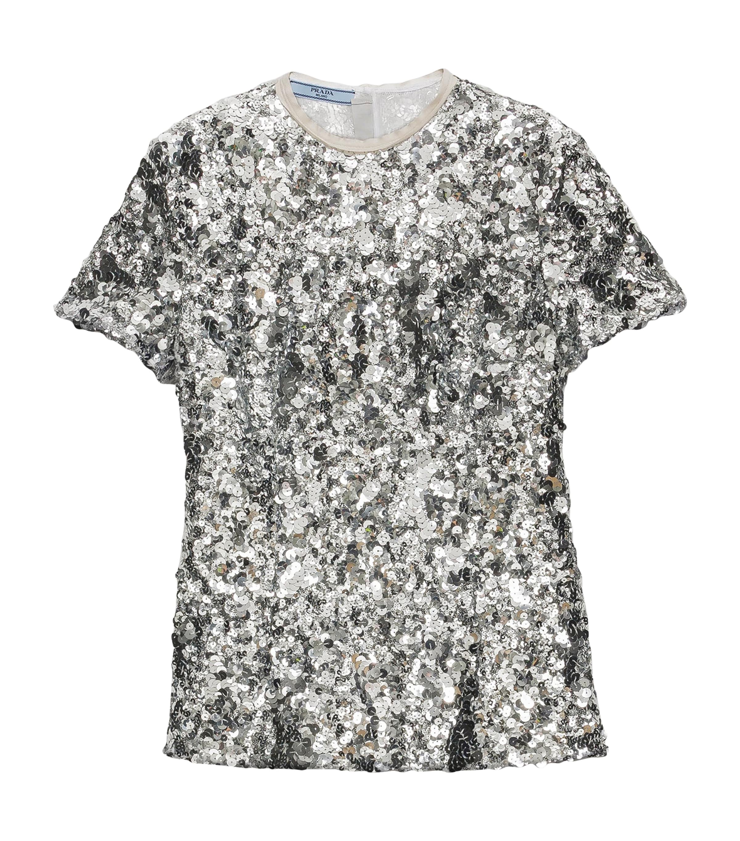 Embroidered Sequin T-Shirt F0118 Image 1