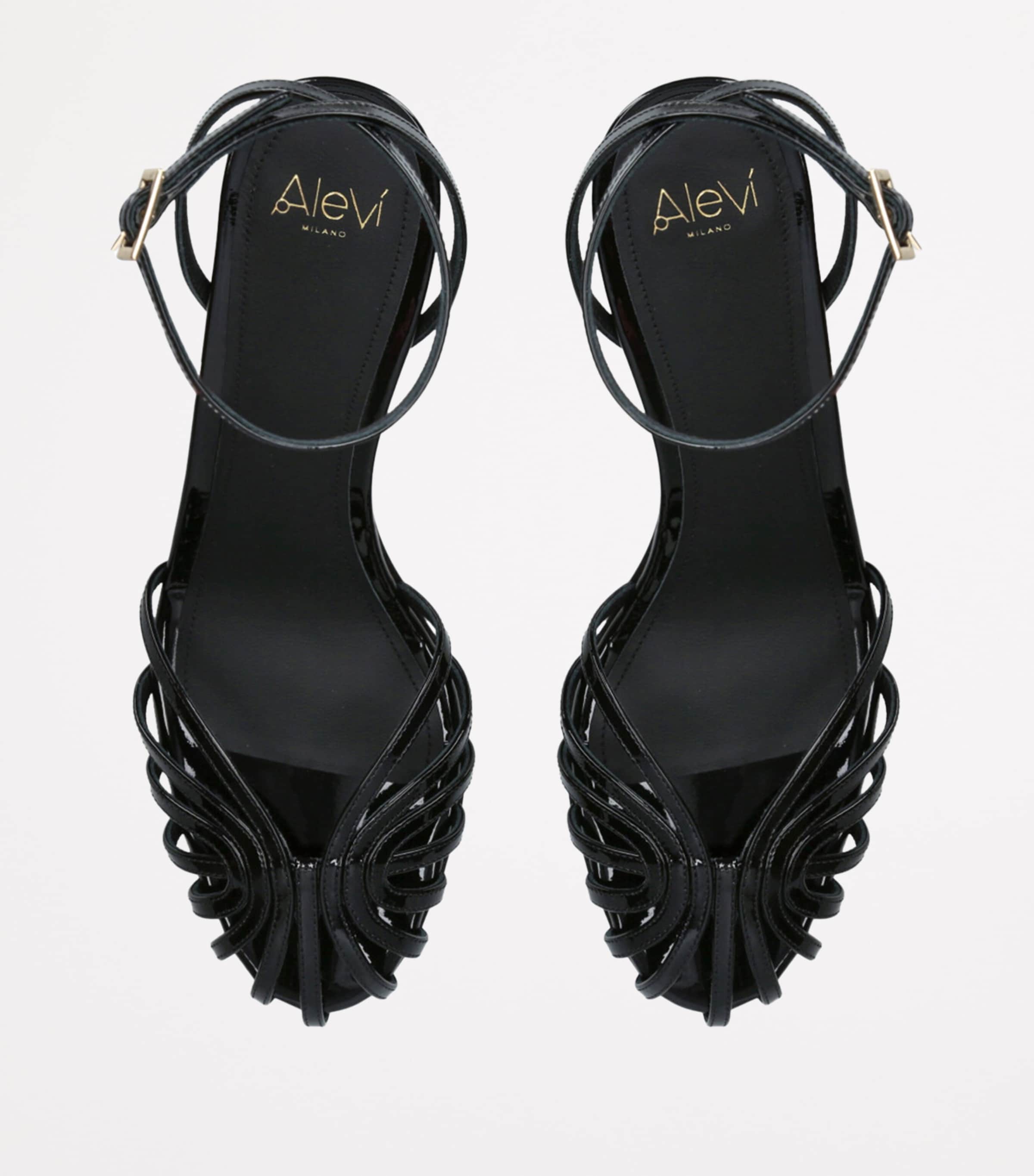Patent Leather Ally Heeled Sandals 75 BLACK Image 4