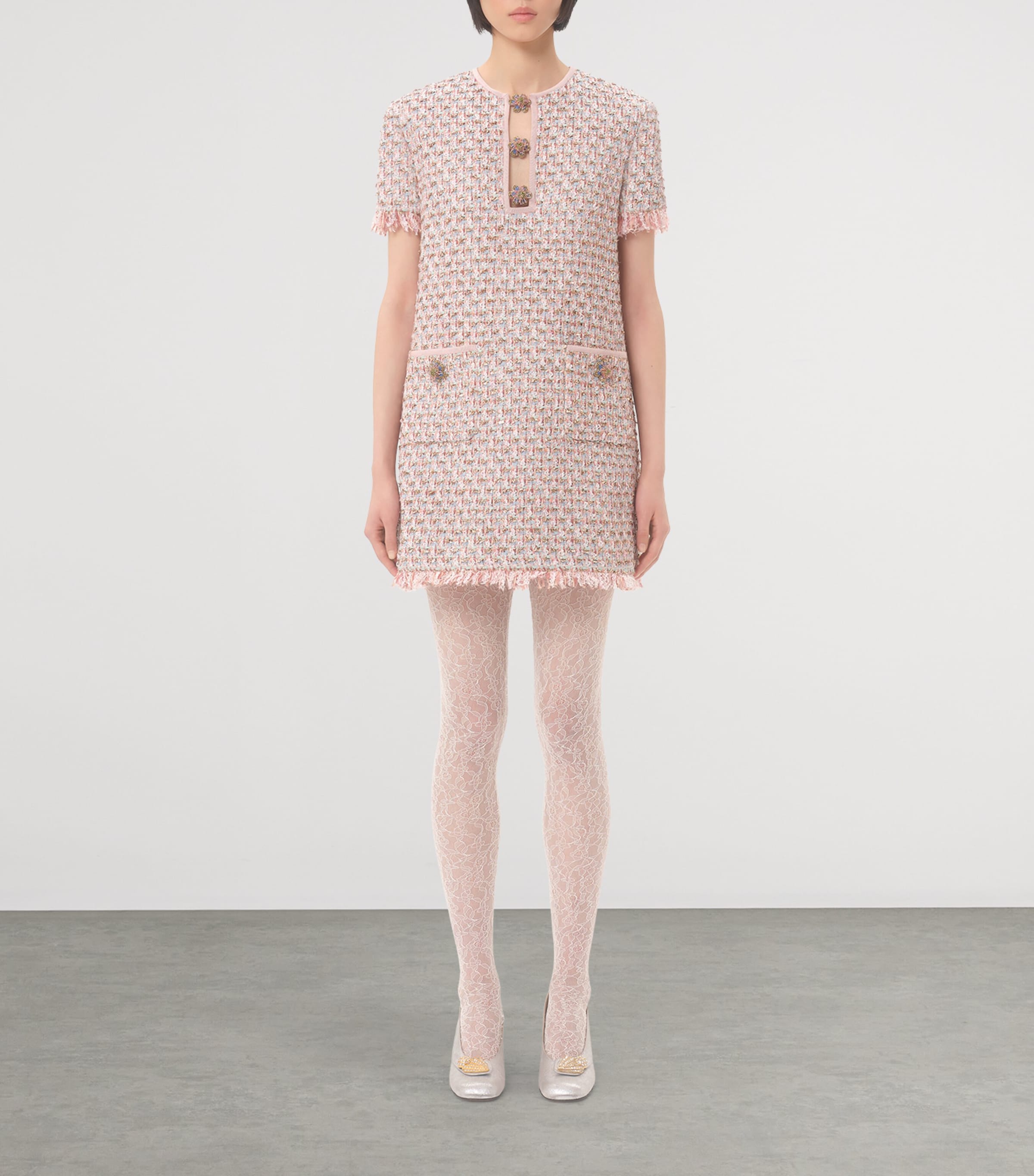 Valentino Womens Tweed Mini Dress Image 2