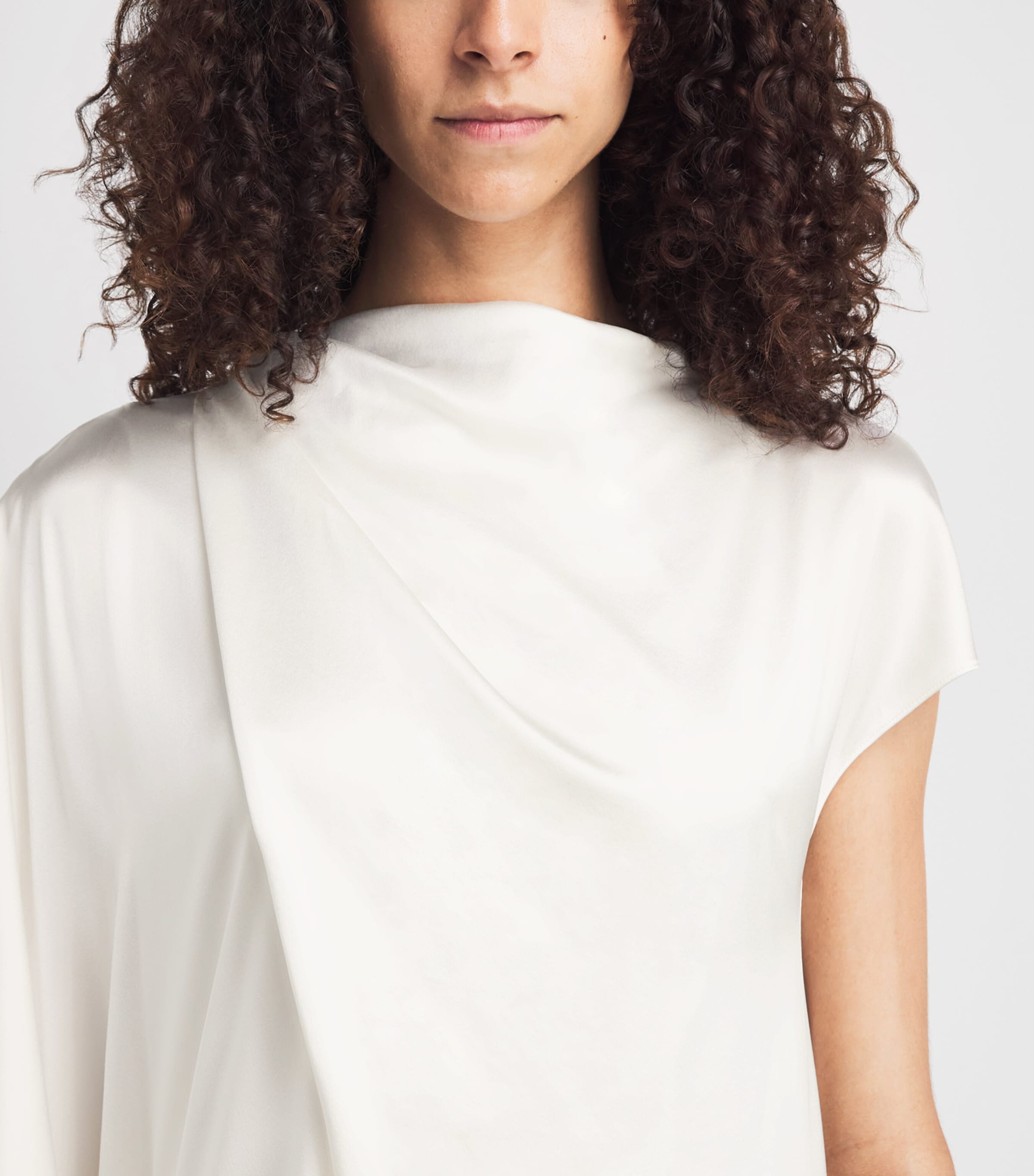 Roksanda Womens Silk One-Shoulder Hiba Midi Dress Ivory Image 5