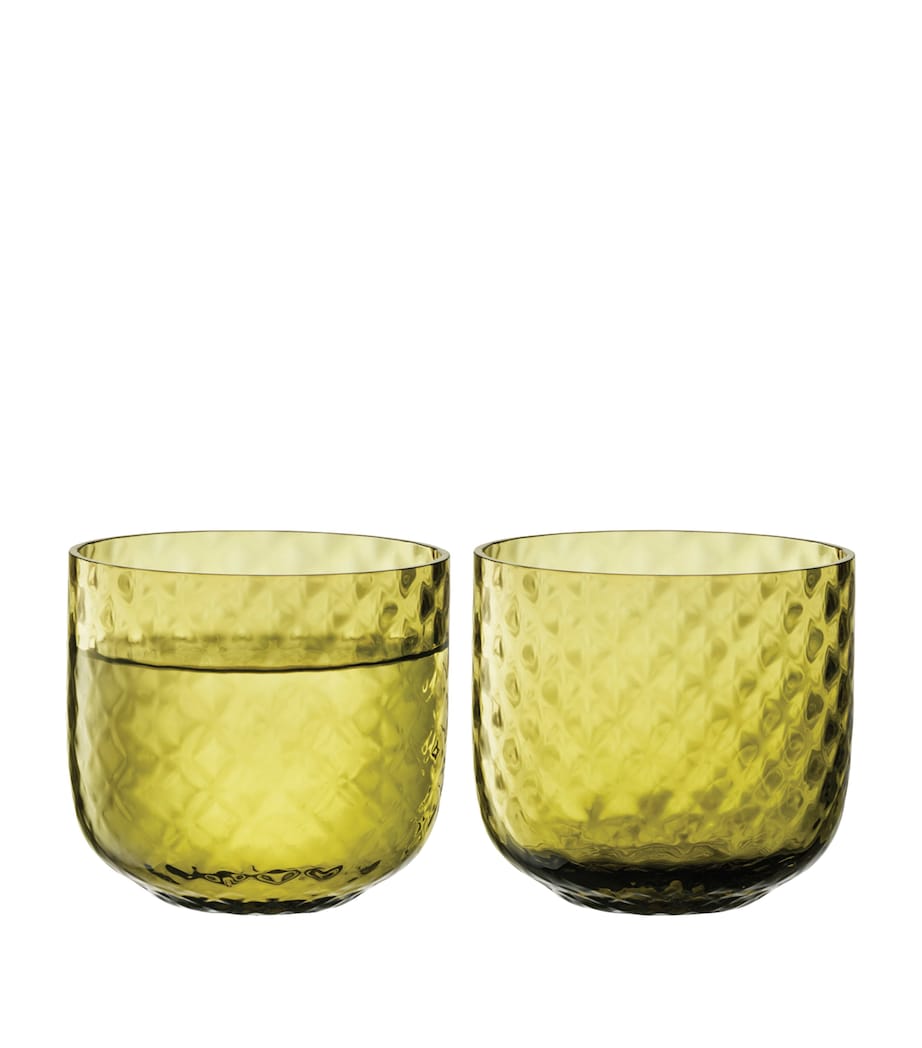 Set of 2 Dapple Tumblers (300ml) GREEN Image 2