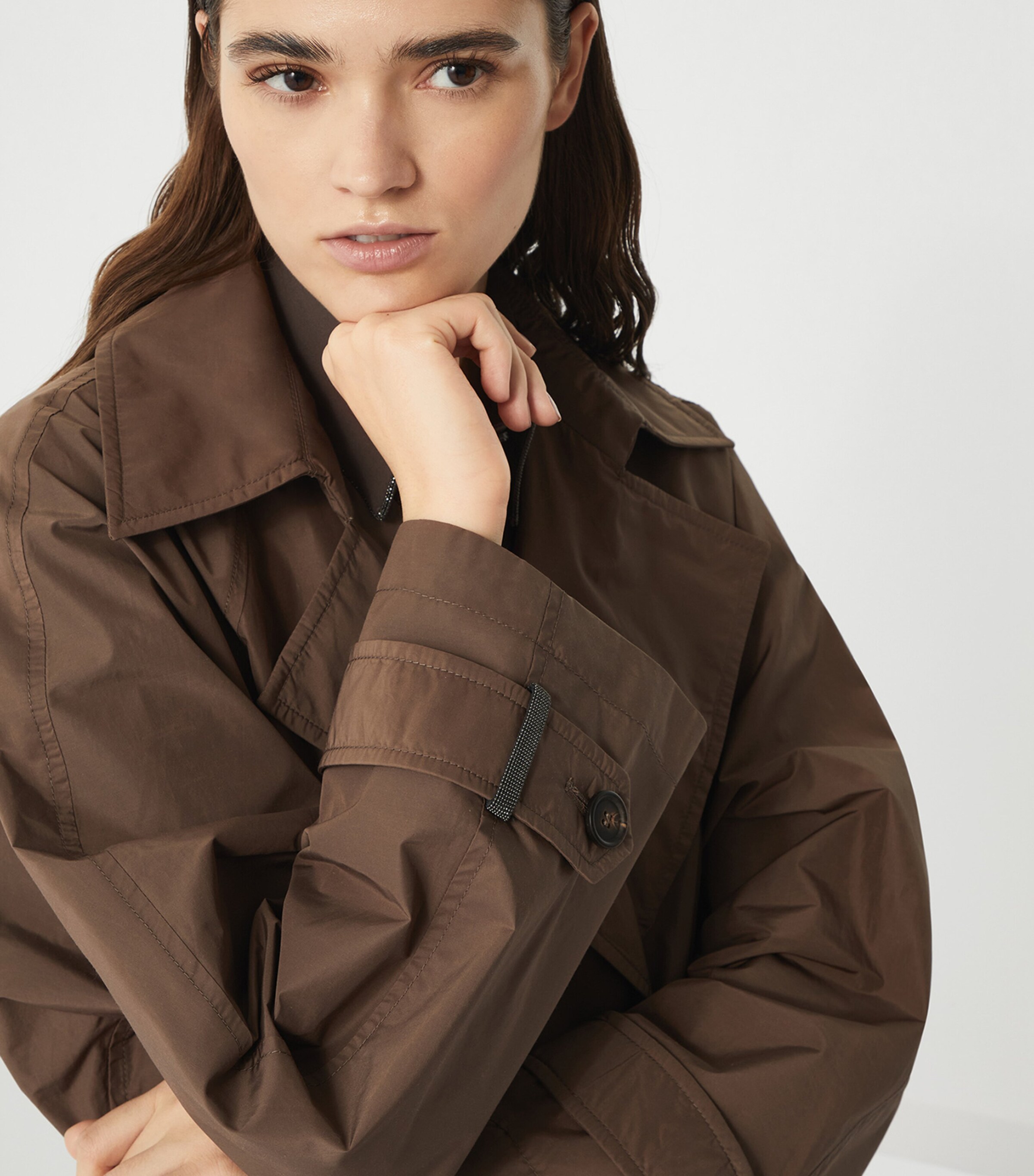 Brunello Cucinelli Taffeta Monili Trench Coat | Harrods US