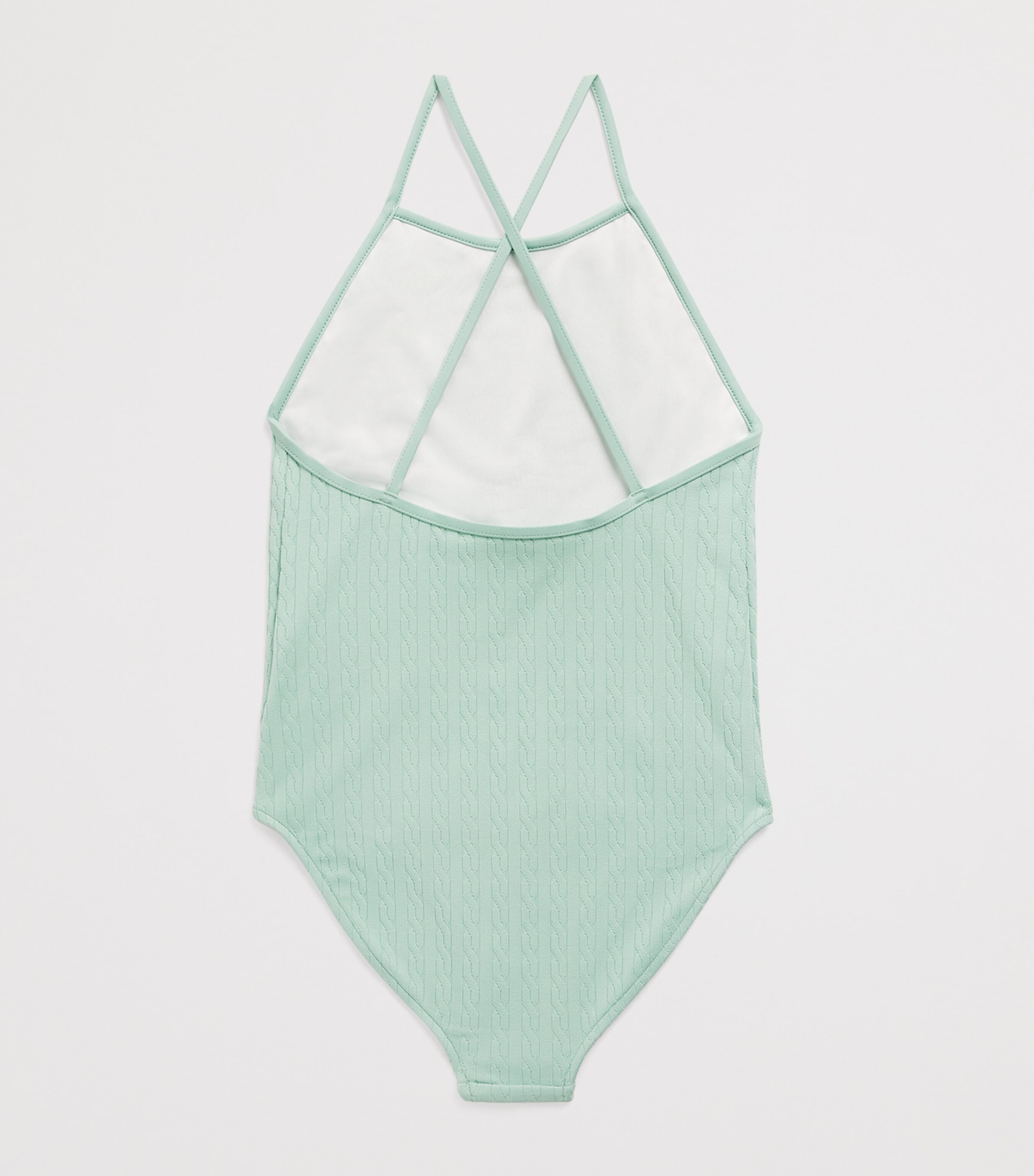 Ralph Lauren Kids Cable Swimsuit (7-14 Years) Green Image 2