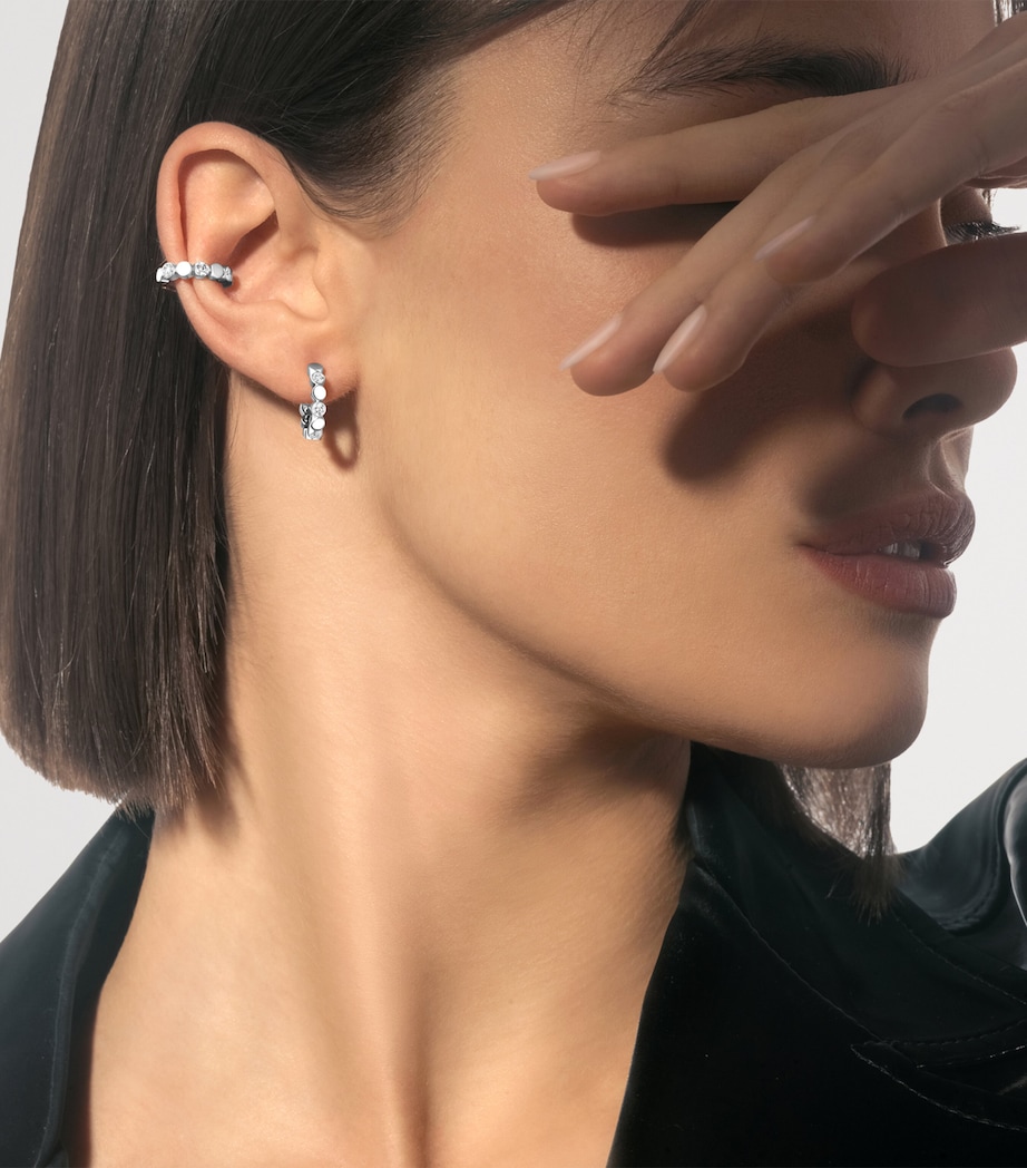 Messika D-Vibes Mini Diamond and White Gold Hoop Earrings White Gold Image 2