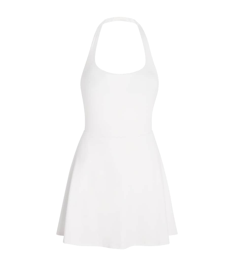 VUORI Womens Halterneck Tiebreak Mini Dress White Image 1