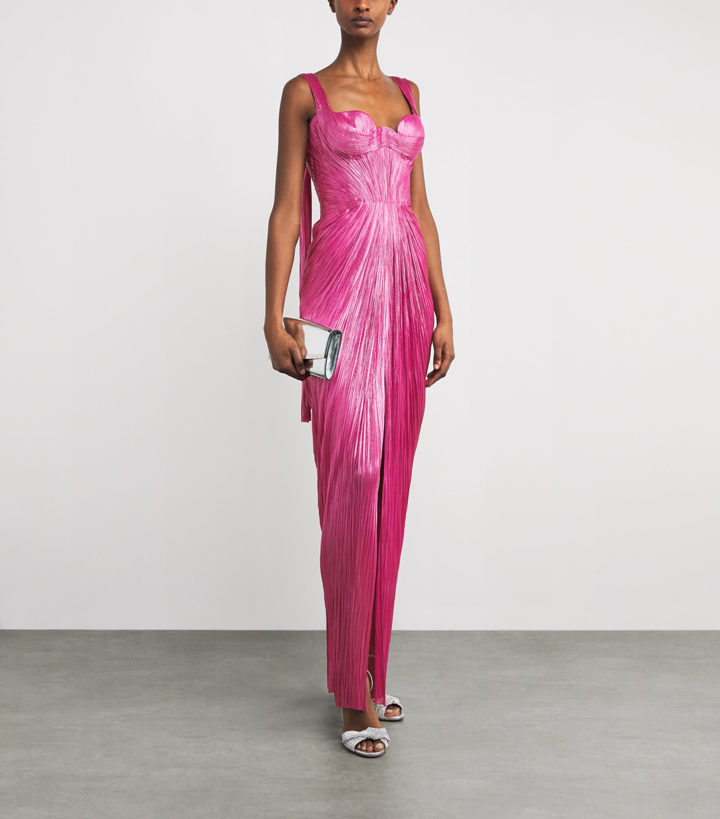 Pleated Martha Gown RASPBERRY Image 2