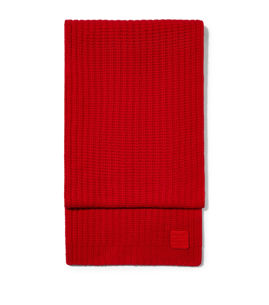 MAX&Co. Virgin Wool Knitted Scarf Red Image 1