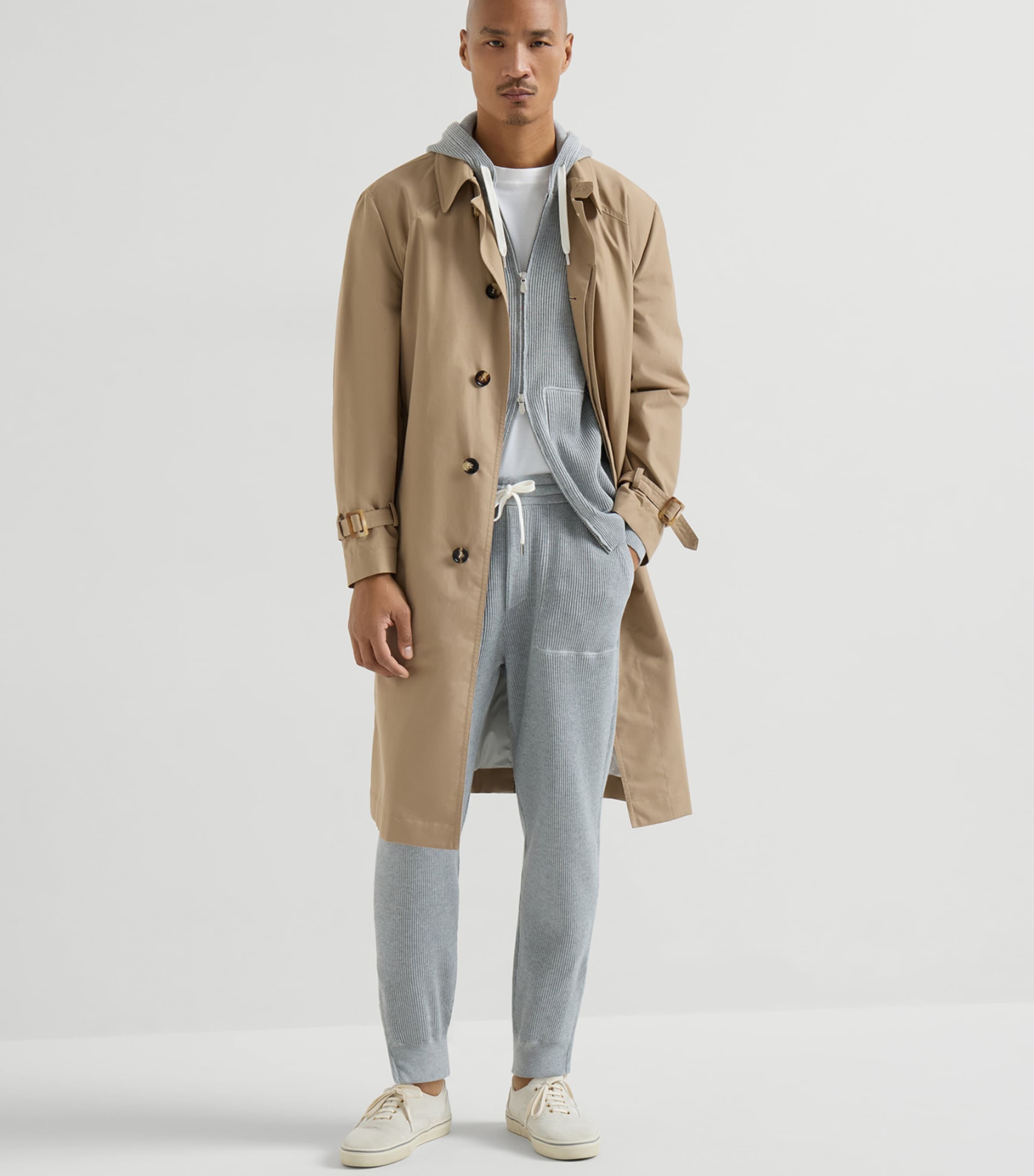 Brunello Cucinelli Grey Cotton Ribbed Zip-Up Hoodie | Harrods US