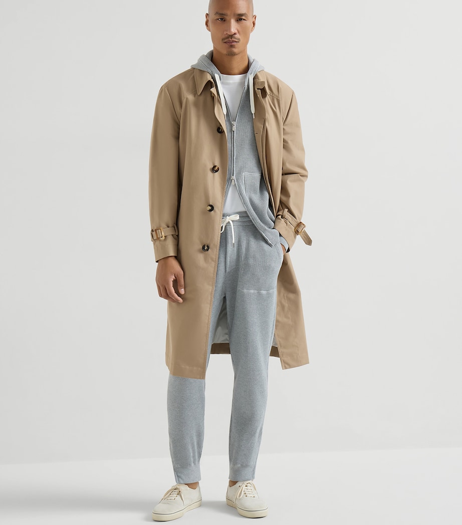 Brunello Cucinelli Mens Cotton Ribbed Zip-Up Hoodie Image 2