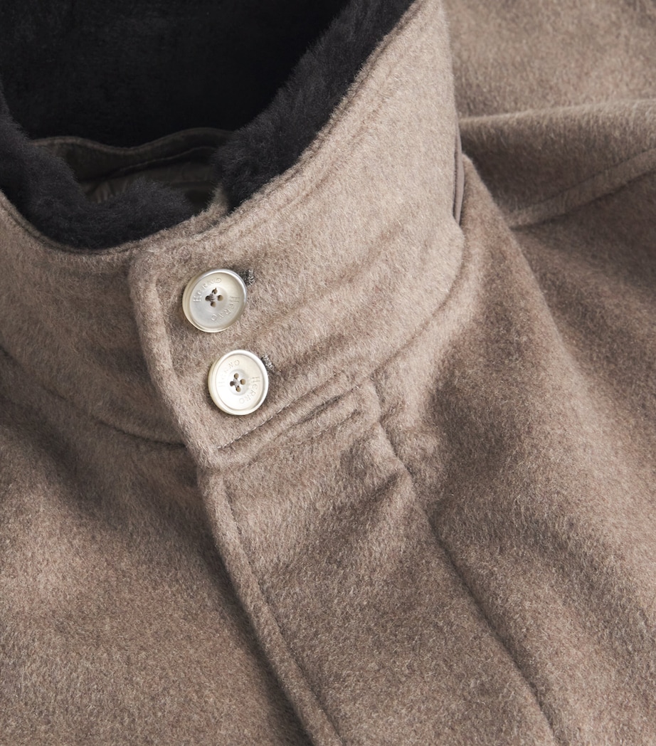 Cashmere Shearling-Trim Car Coat 2700 BEIGE Image 5