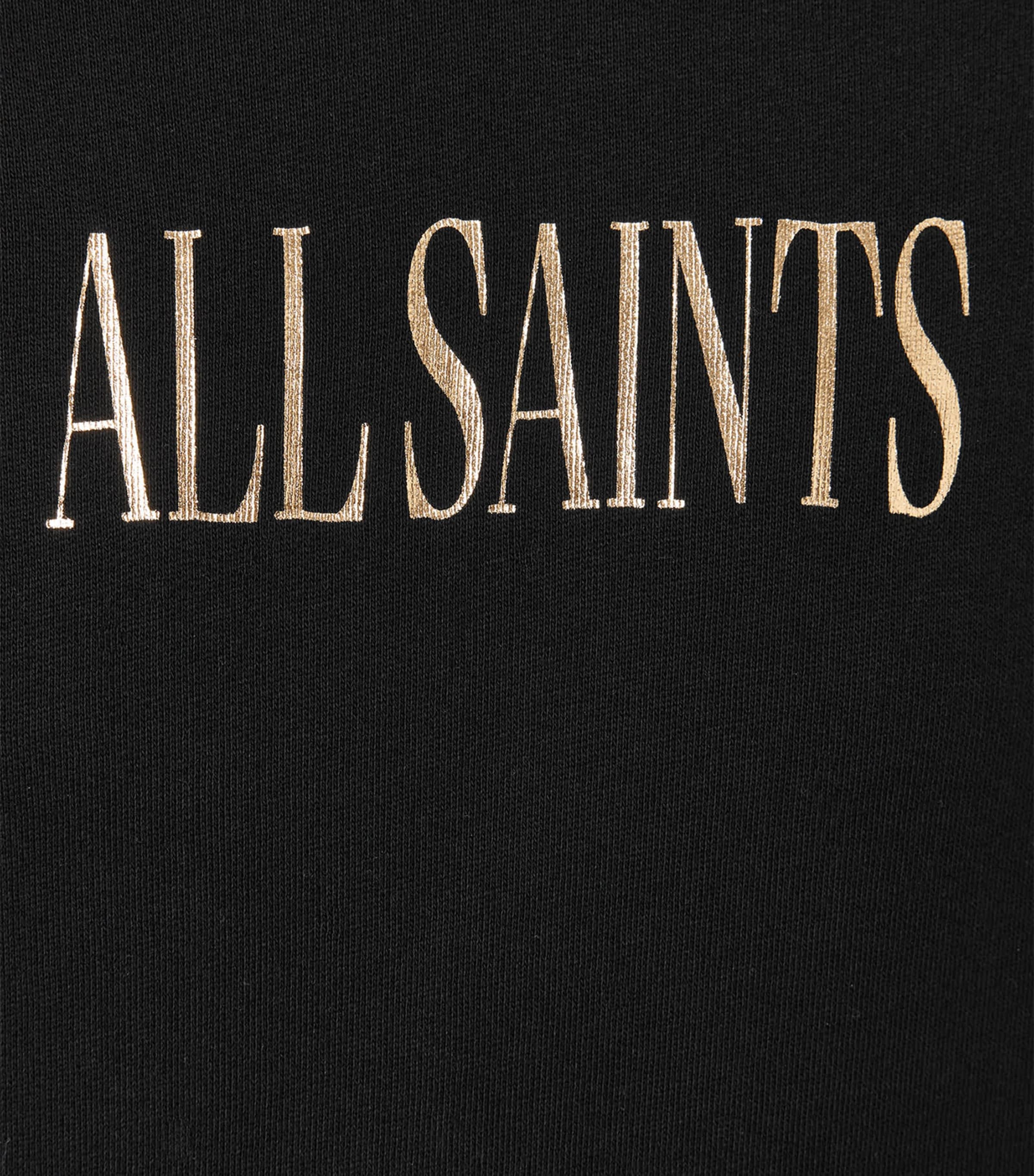 AllSaints Womens Organic Cotton Cora Etie Hoodie Black Image 5