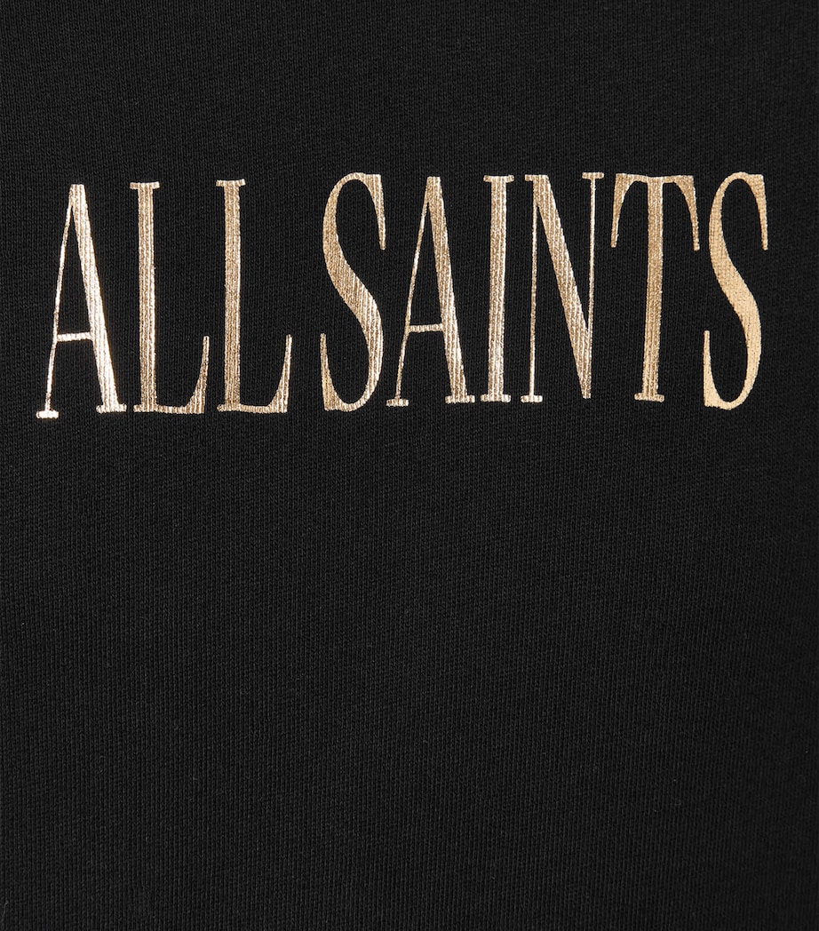 AllSaints Womens Organic Cotton Cora Etie Hoodie Black Image 5