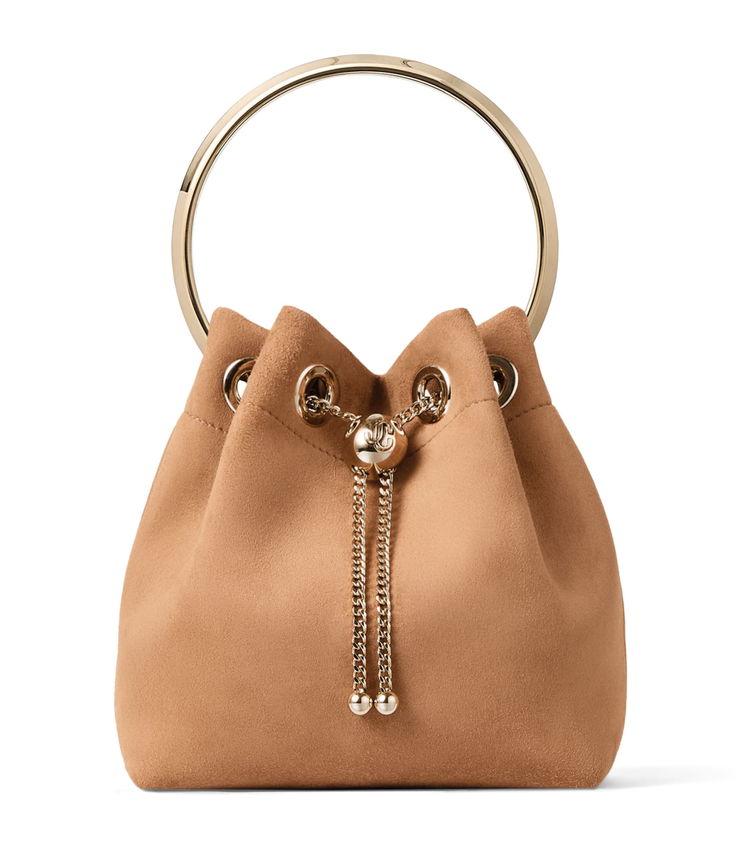 Jimmy Choo Brown Bon Bon Mini Bucket Bag