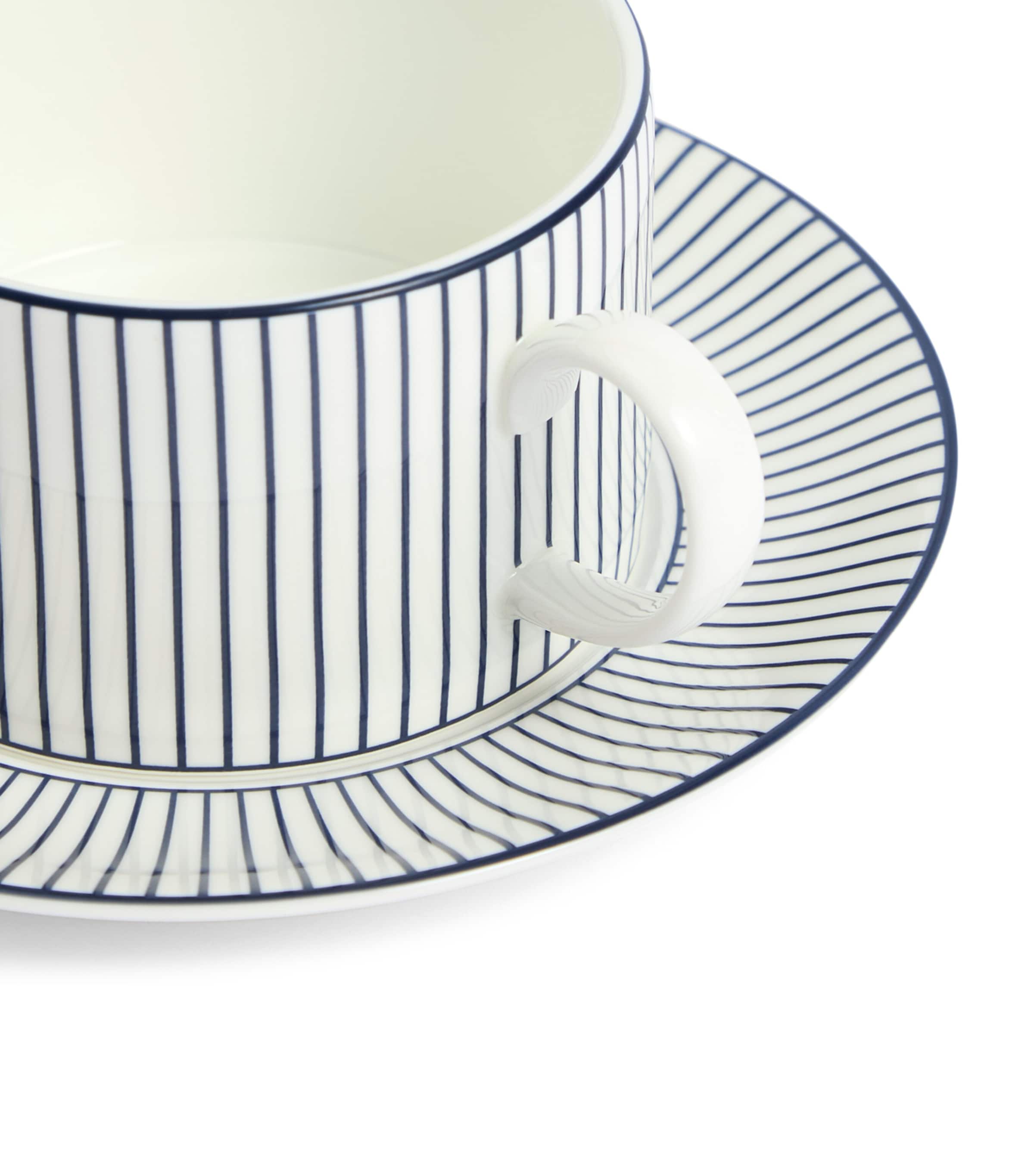 Wedgwood Pinstripe Teacup and Saucer White Image 2