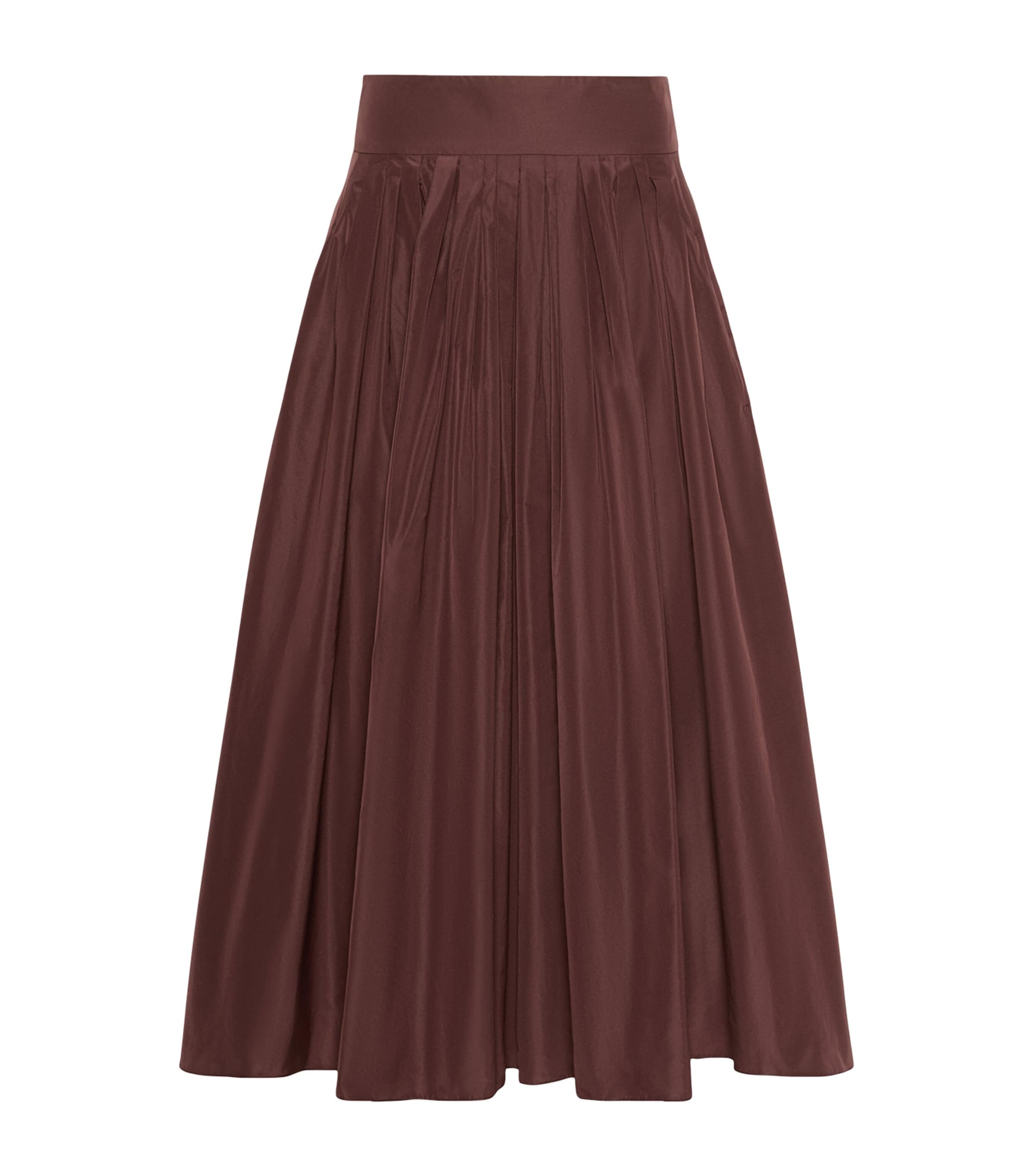 Max Mara Womens Pleated Maxi Skirt Bordeaux Image 1