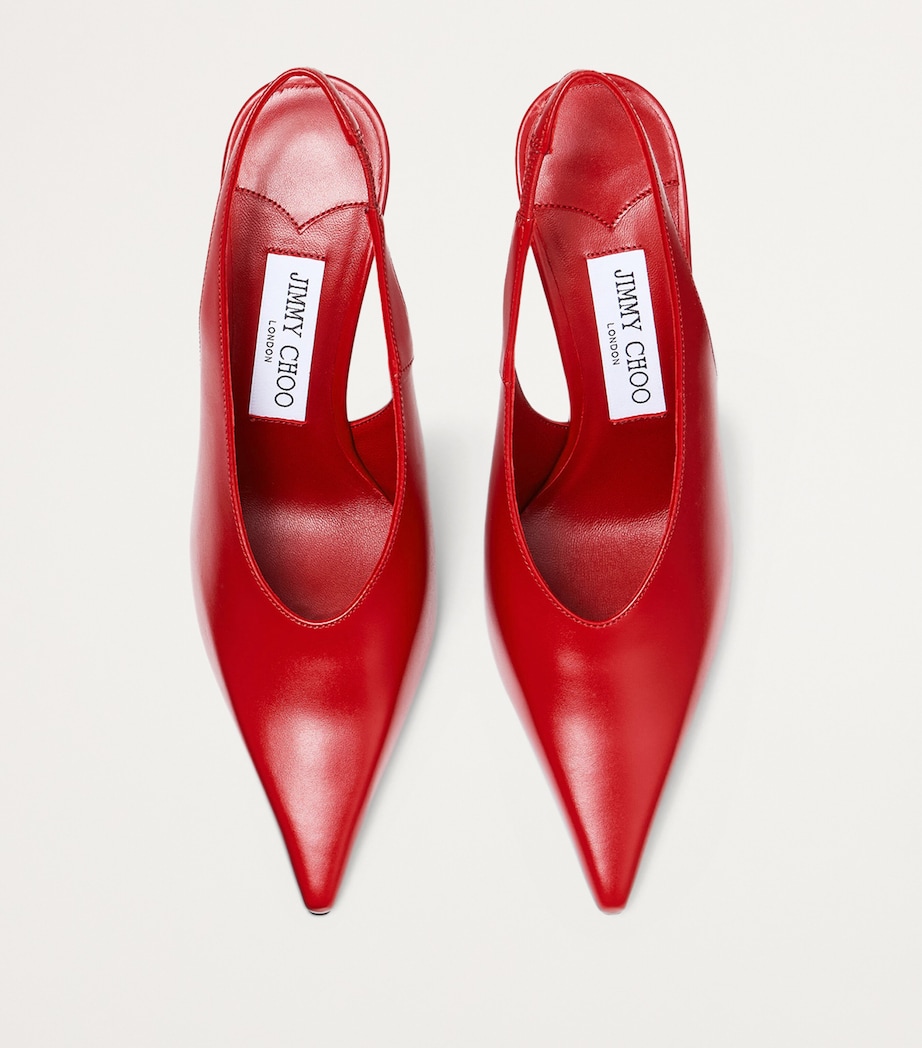 Isa 95 Leather Slingback Pumps RUBY RED Image 3