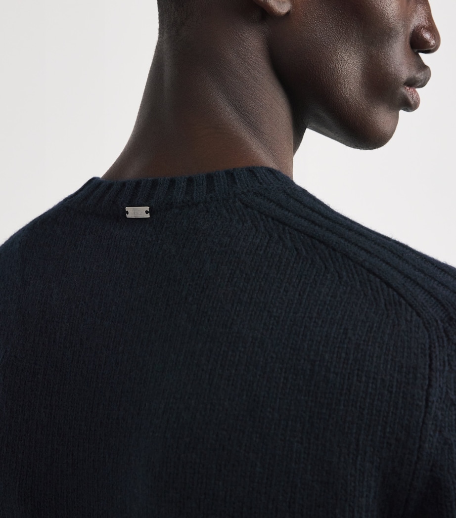 Wool Crew-Neck Sweater 9200 BLUE Image 6