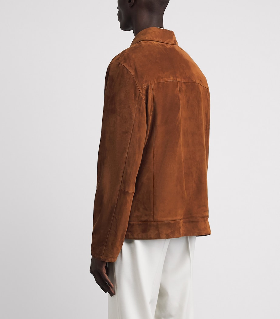 Brioni Mens Lambskin Suede Bomber Jacket Image 5
