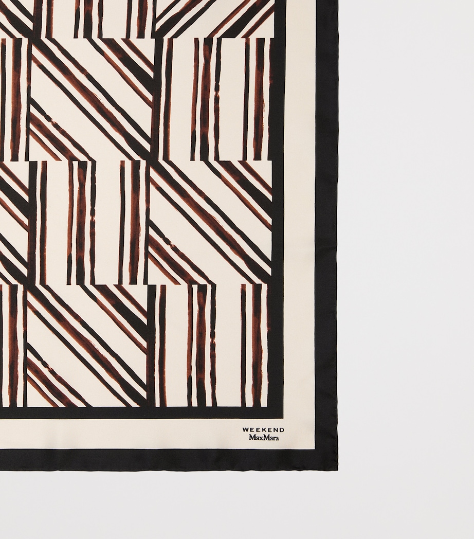Weekend Max Mara Silk Printed Square Scarf Chocolate Image 3