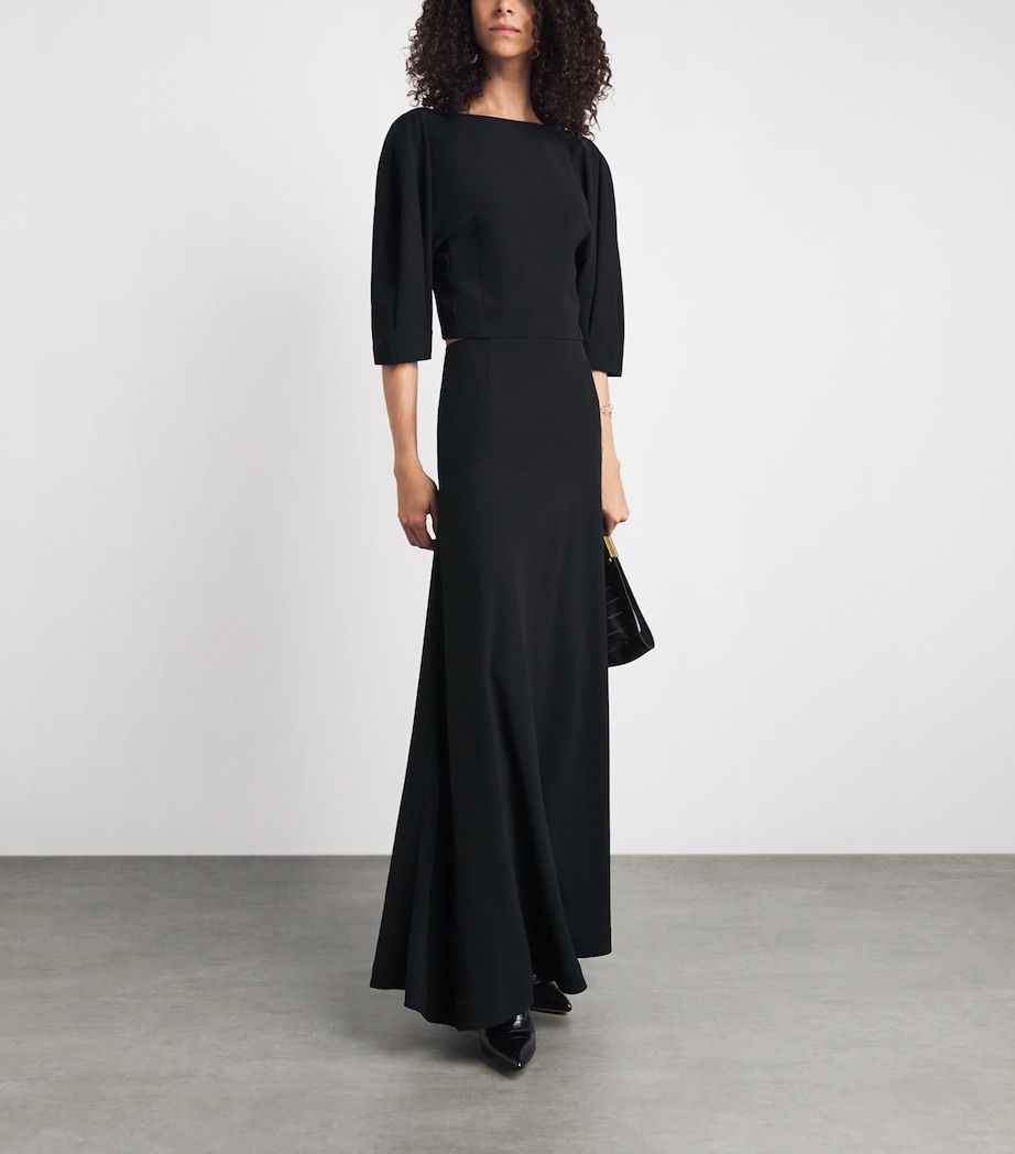RETORI Womens Cady V-Back Blouse Black Image 2