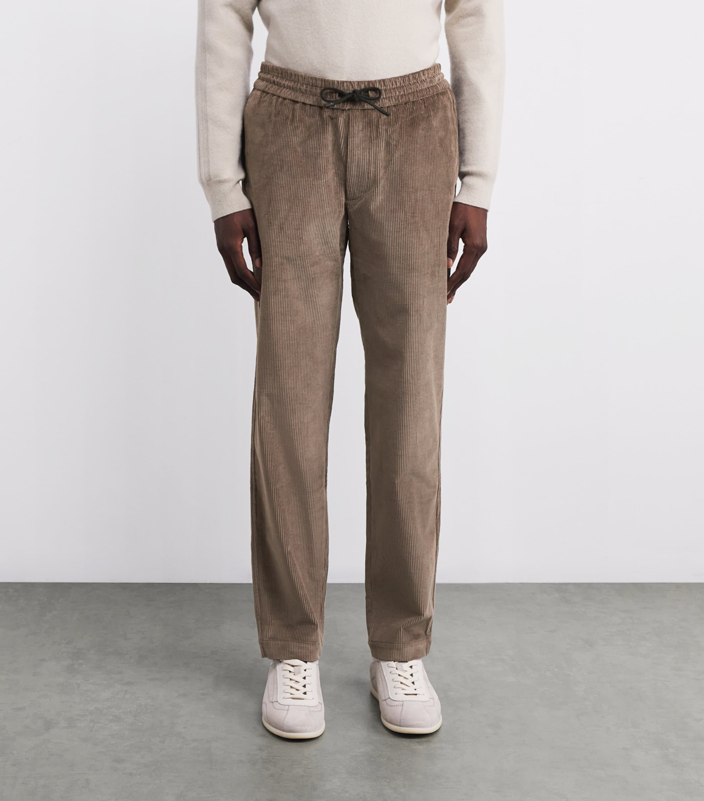 Cotton-Blend Corduroy Drawstring Trousers STEEL GREY N21 Image 3