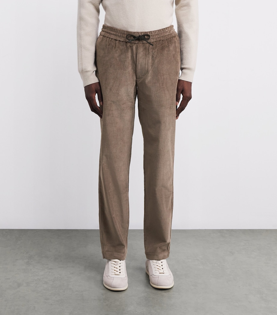 Cotton-Blend Corduroy Drawstring Trousers STEEL GREY N21 Image 3