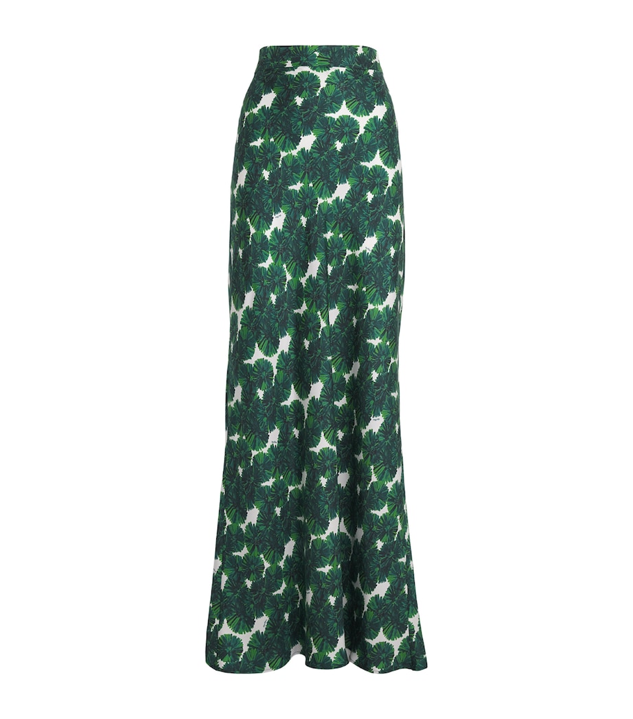 Silk Printed Maxi Skirt EMERALD Image 1