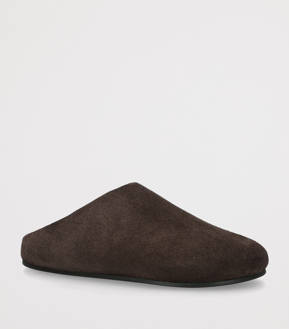 Hudson Suede Shearling Slides DARK BROWN Image 3