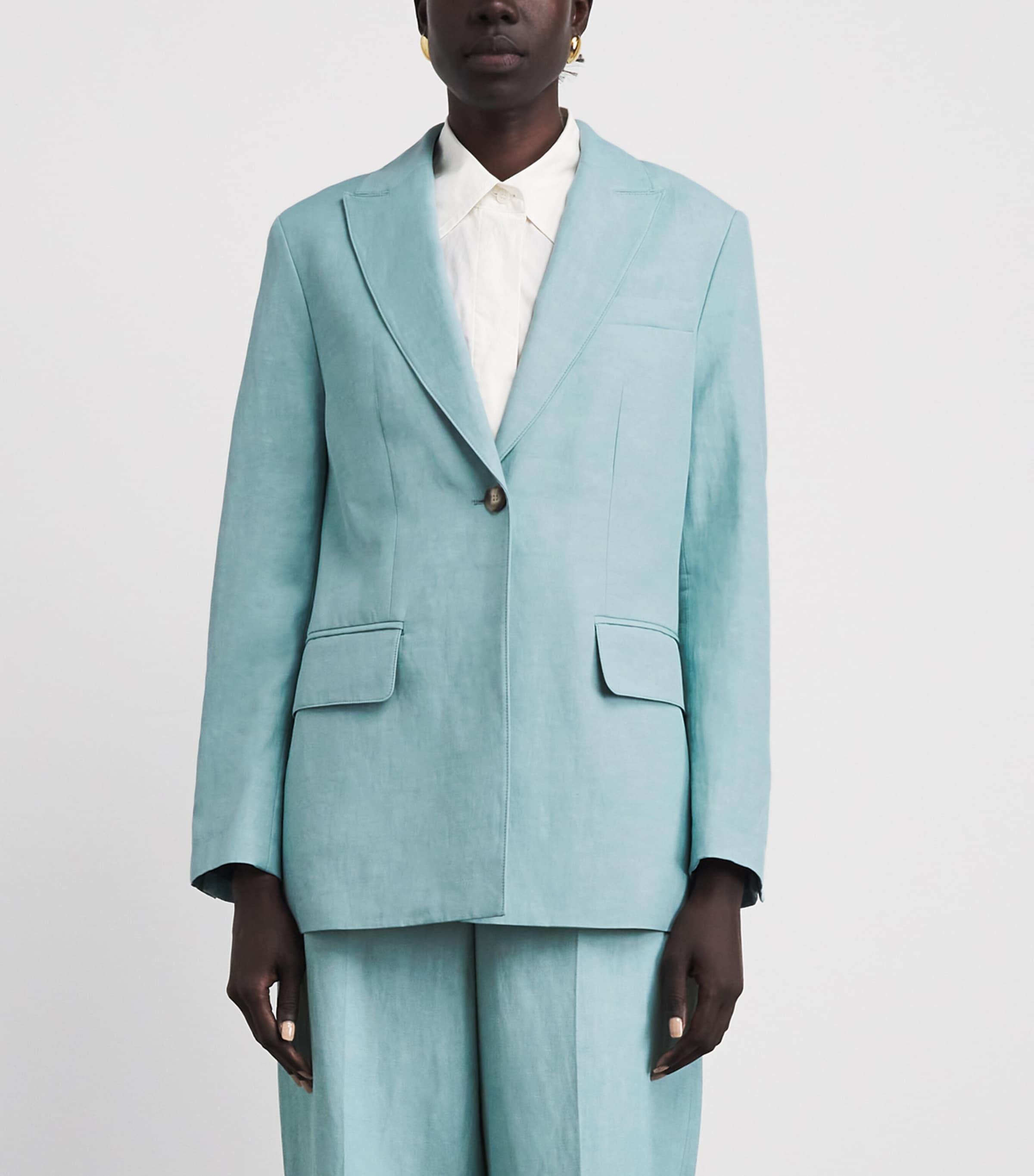 Joseph Womens Single-Button Rochd Blazer Chambray Image 4