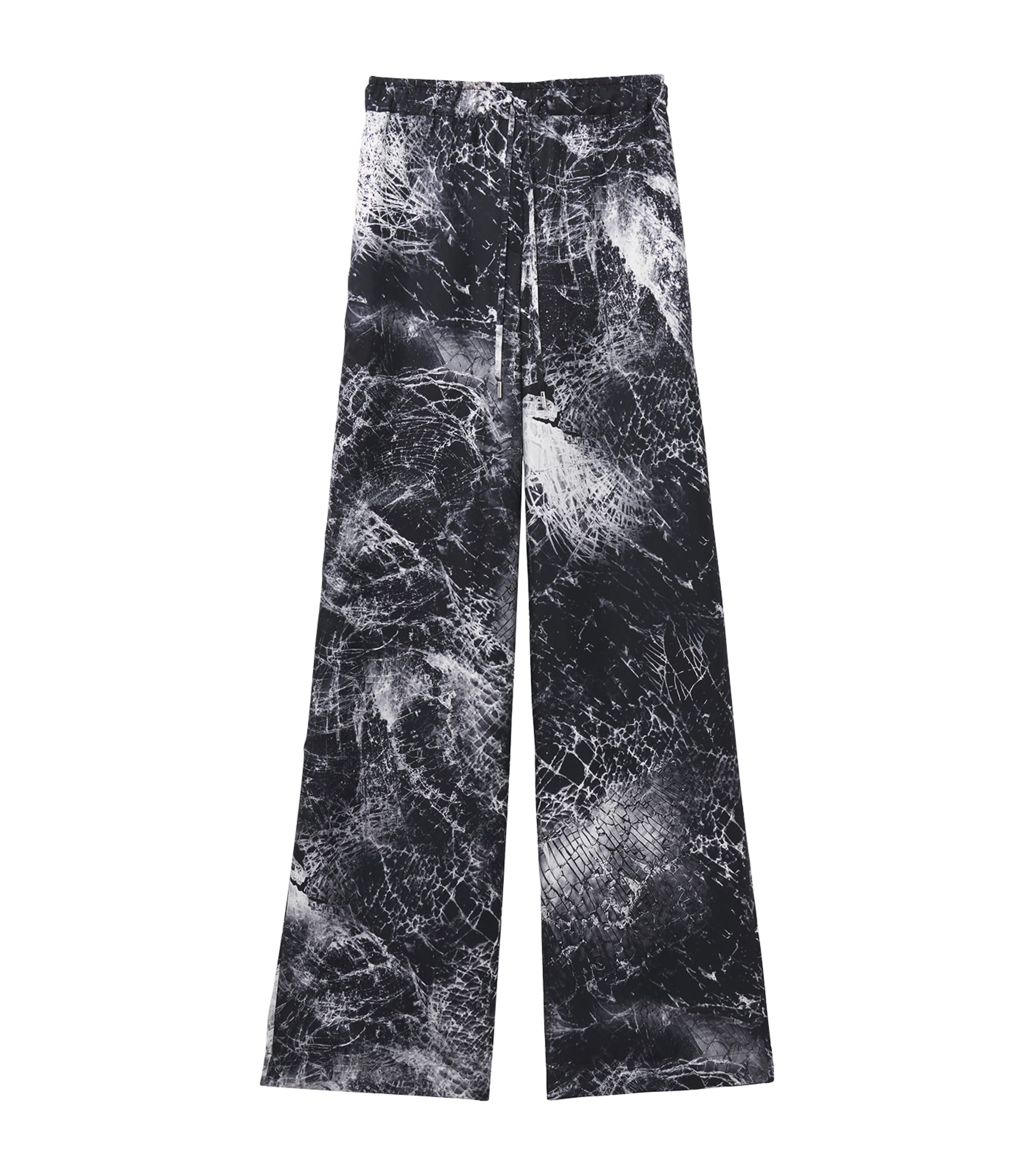 Shop Alexander Mcqueen Silk Printed Pyjama Trousers In Black