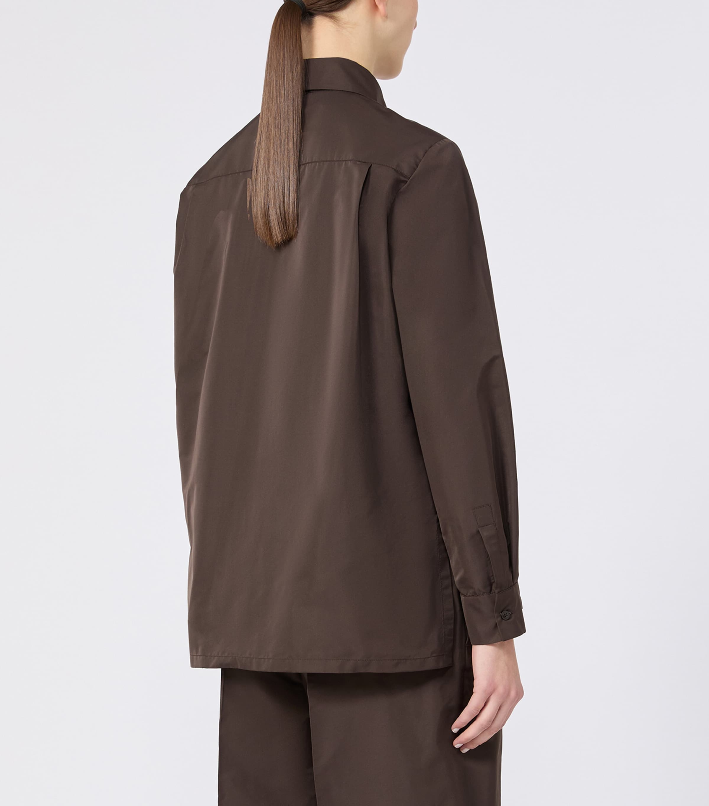 Max Mara Womens Satin Shirt Dark Brown Image 4