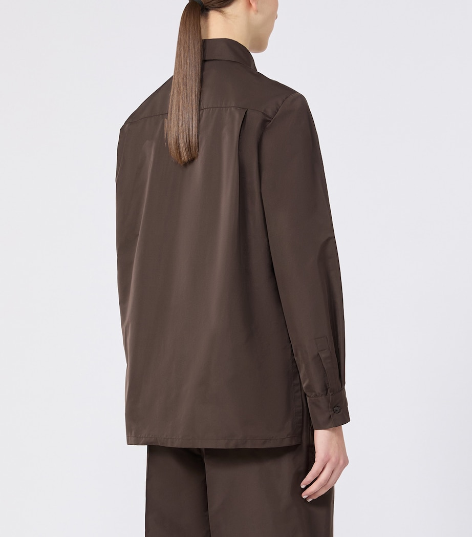 Max Mara Womens Satin Shirt Dark Brown Image 4