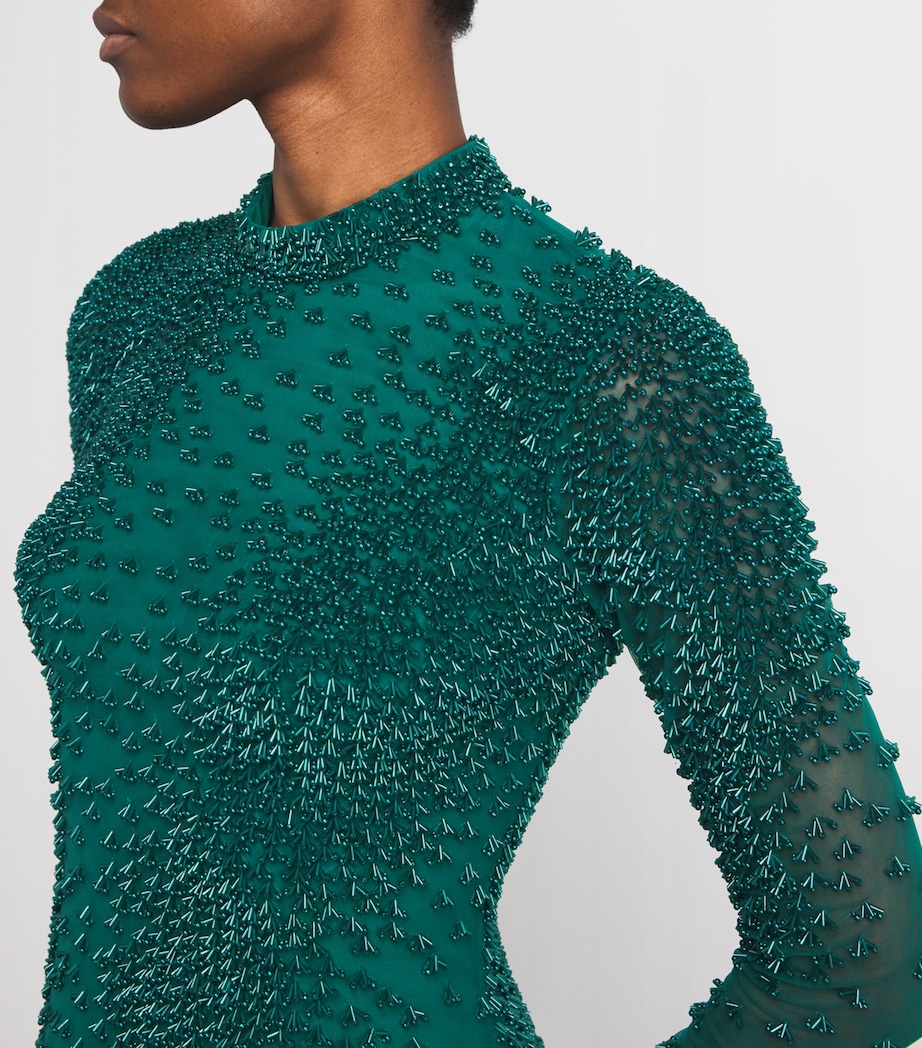 Silk-Blend Beaded Gown 18-5322 TPG APLN GRN Image 6