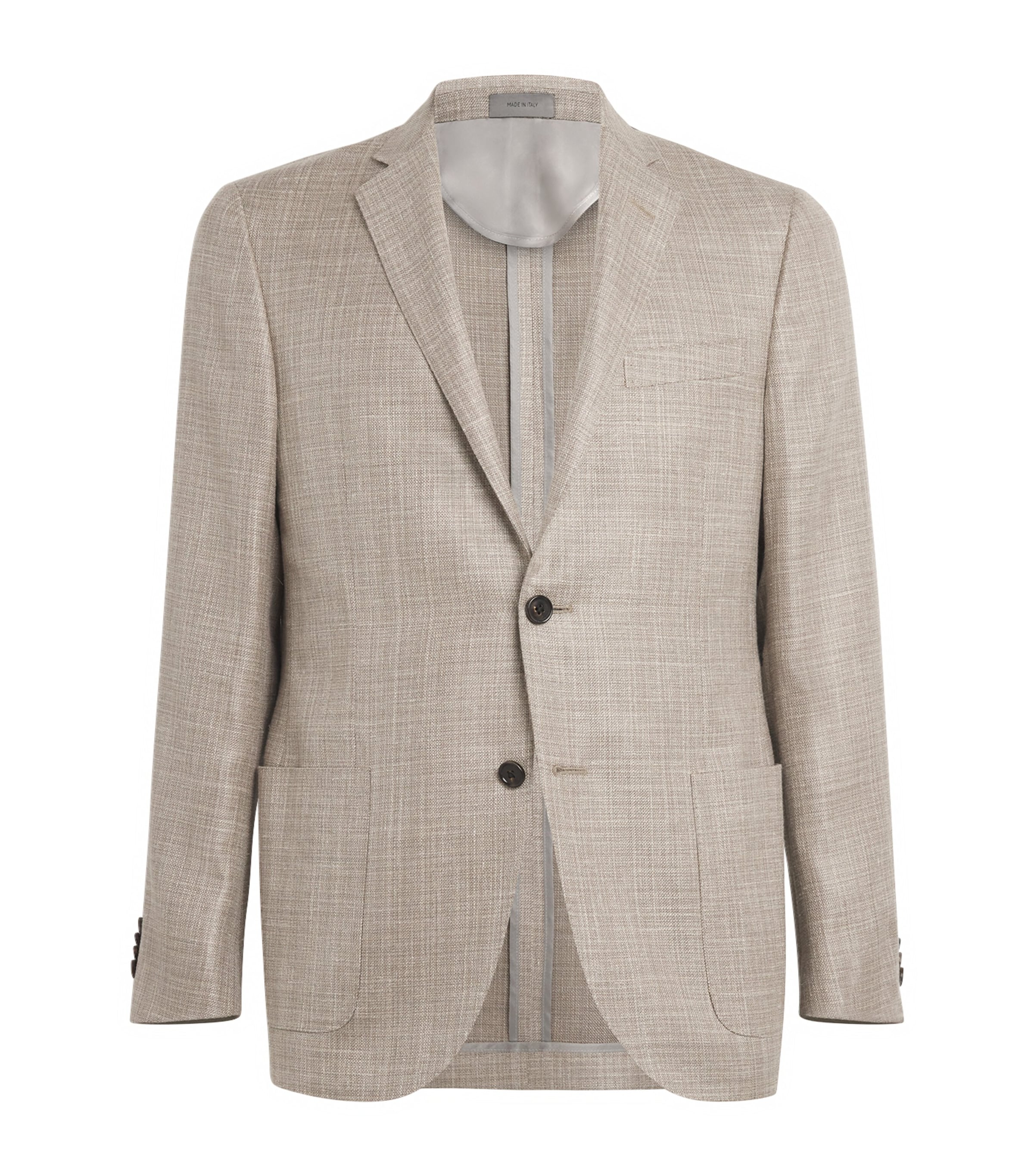 Corneliani Mens Brick Brown Academy Checked Silk-wool Blend Jacket In Beige