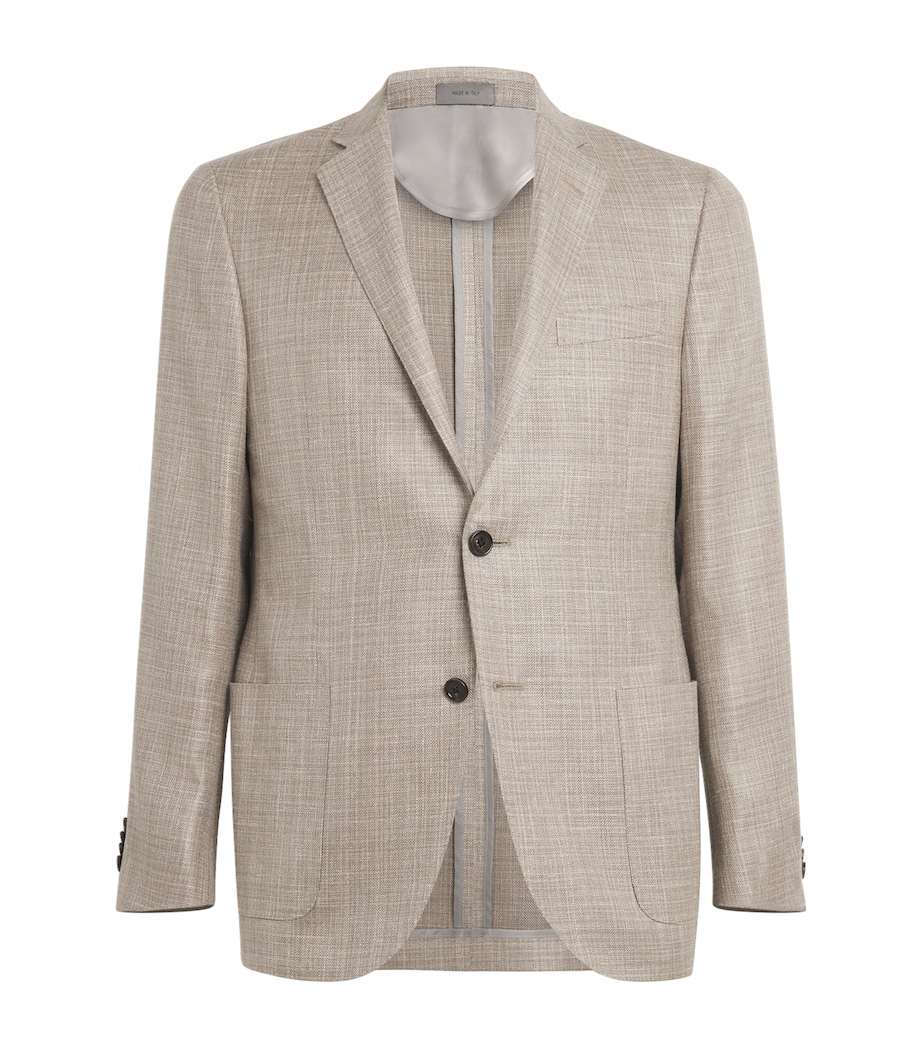 Wool-Linen-Silk Hopsack Blazer 036 NATURAL / BEIGE Image 1